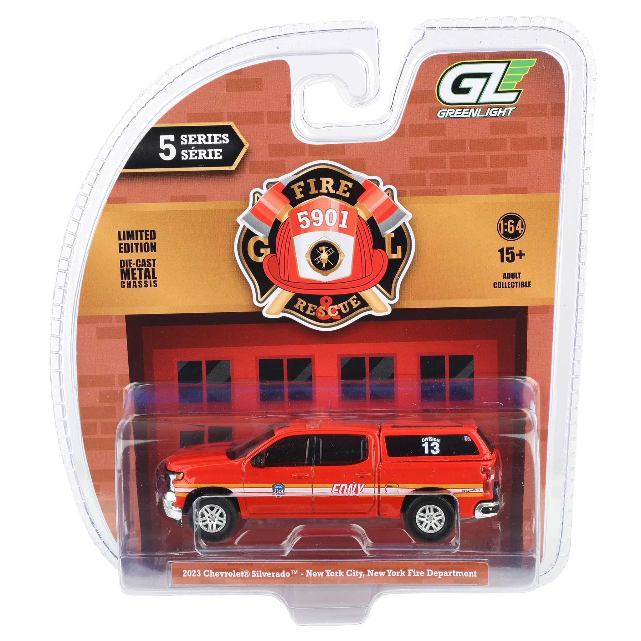 1/64 2023 Chevrolet Silverado, FDNY, Fire & Rescue Series 5 - Image 6
