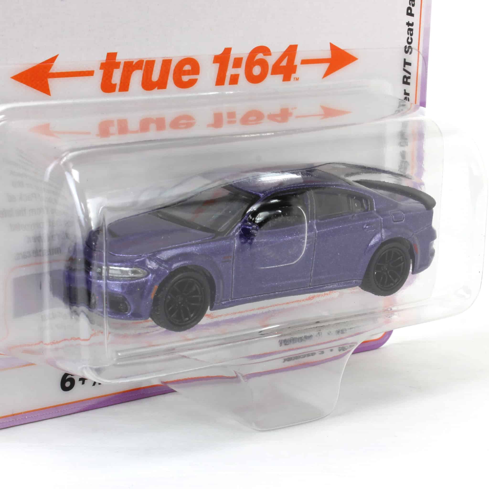 1/64 2023 Dodge Charger Swinger R/T Scat Pack, Plum Crazy, Auto World - Image 2