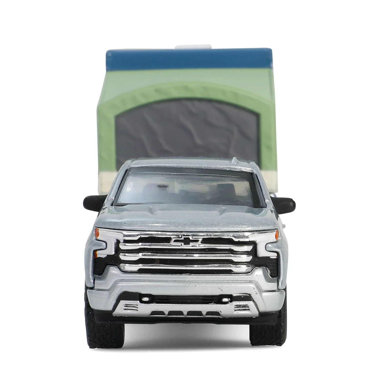 1/64 2024 Chevrolet Silverado High Country with Pop-Up Camper, Sterling Gray, Hitch & Tow Series 32 - Image 9