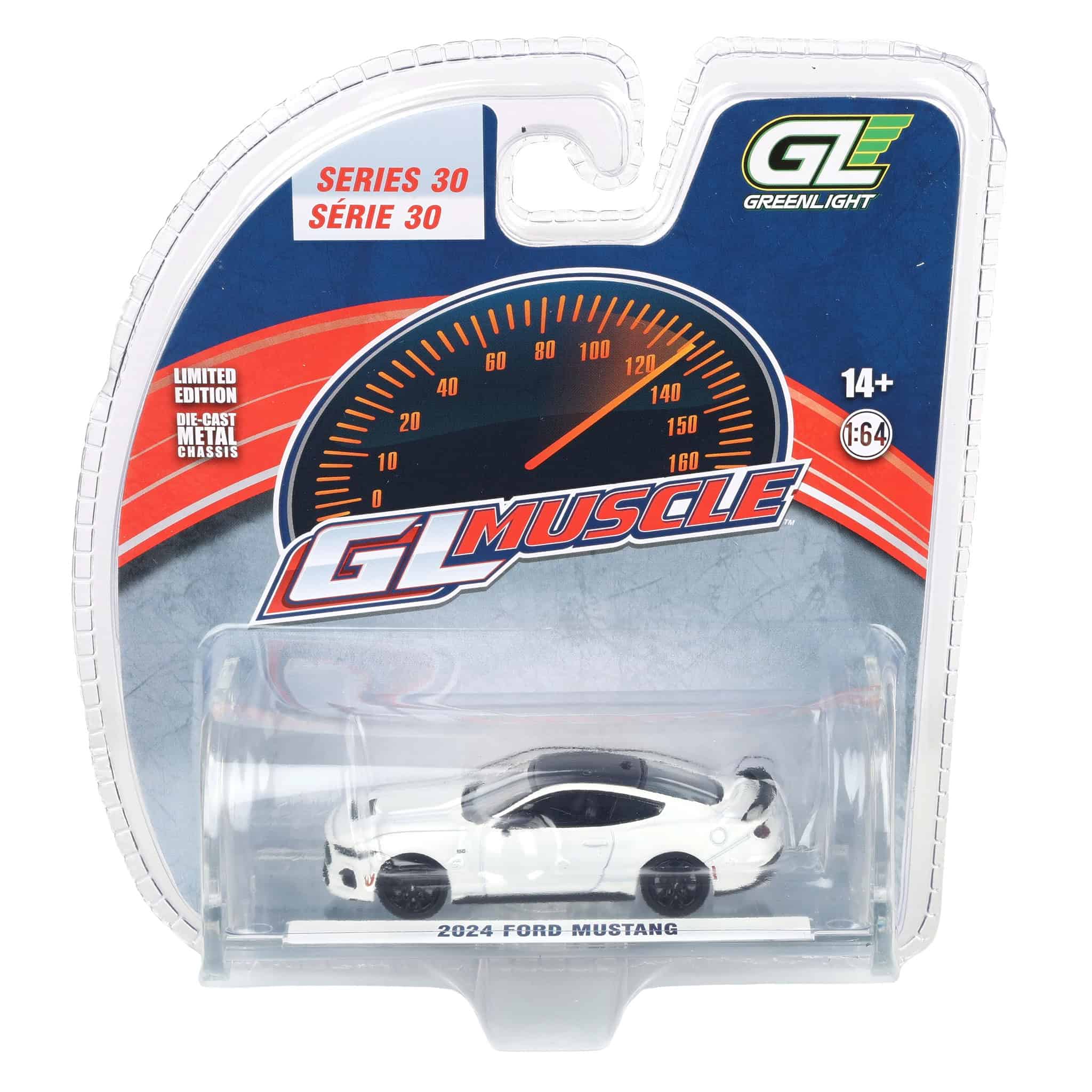 1/64 2024 Ford Mustang, Oxford White, GreenLight Muscle Series 30 - Image 6
