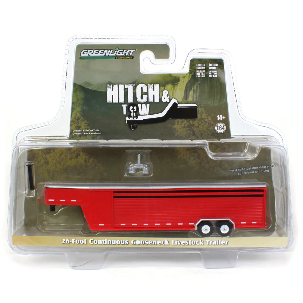 1/64 26ft Continuous Gooseneck Trailer, Red, Hitch & Tow Trailers - Image 2