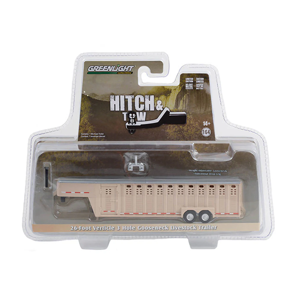 1/64 26ft Vertical Three Hole Gooseneck Trailer, Beige, Hitch & Tow Trailers - Image 2