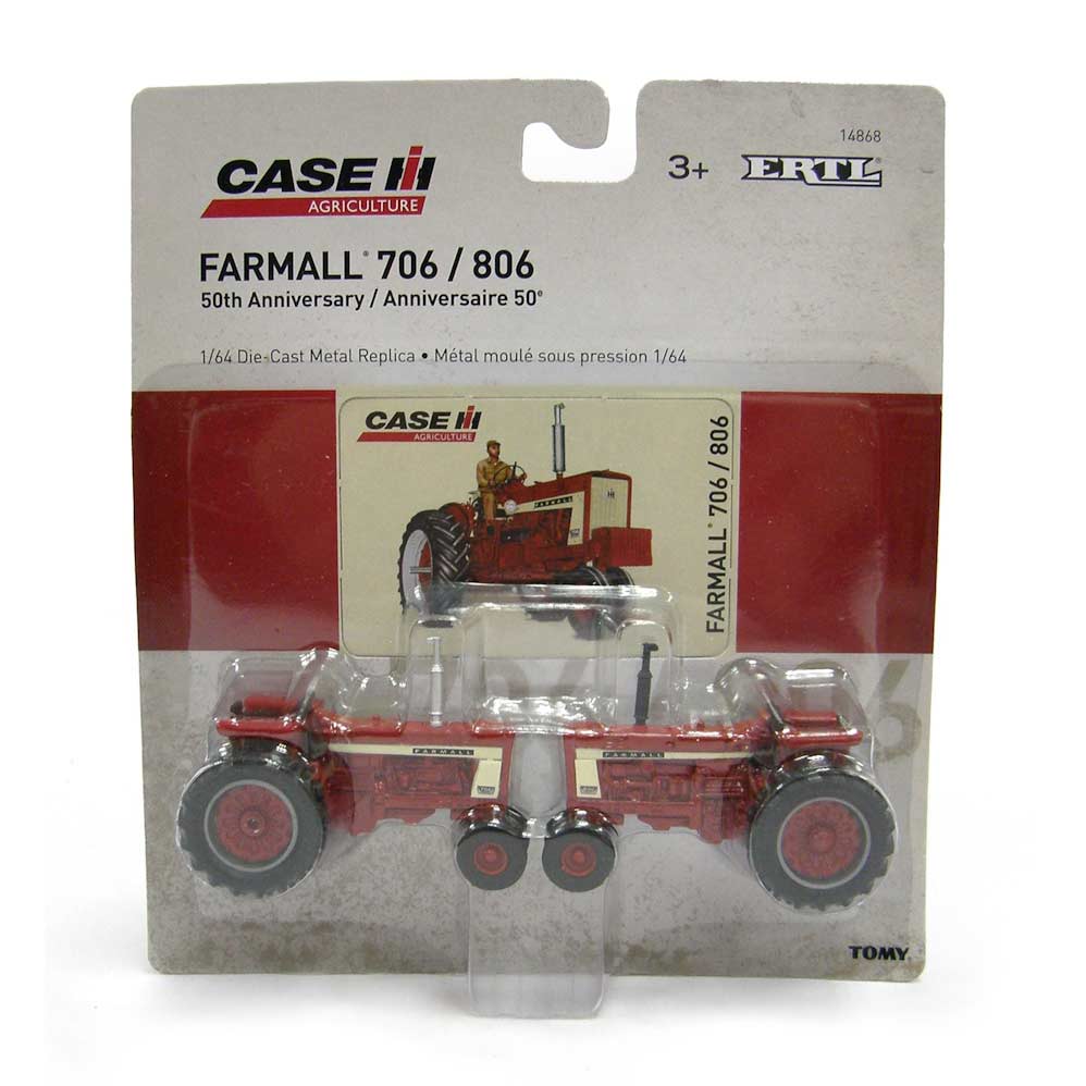 1/64 50th Anniversary IH Farmall 706 & 806 2 Piece Set by ERTL - Image 4