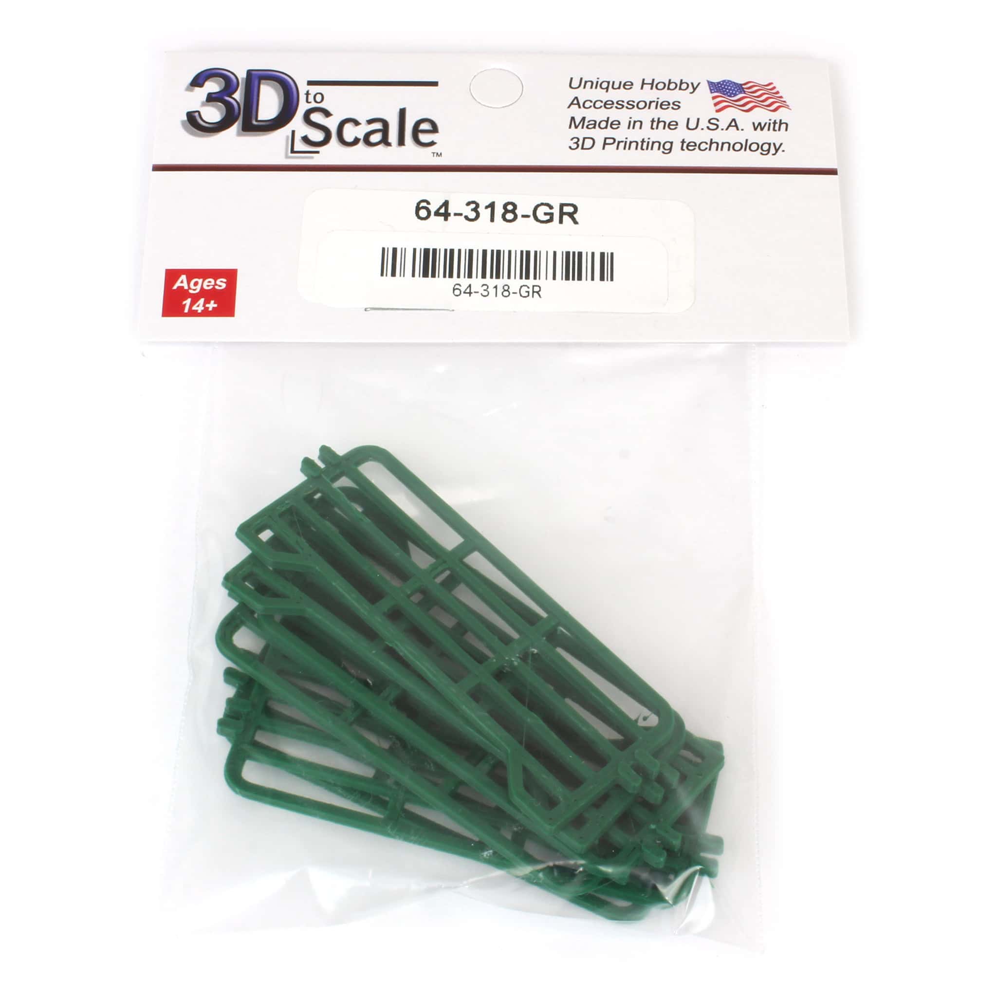 1/64 6 Interlocking Green Panels,  3D Printed - Image 3