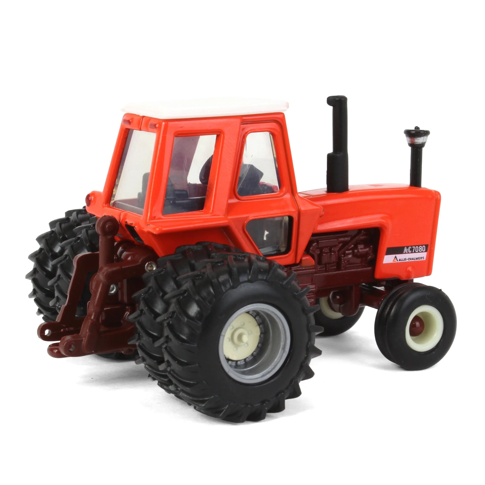 1/64 Allis Chalmers 7080 Maroon Belly Tractor with Rear Duals by ERTL - Image 3