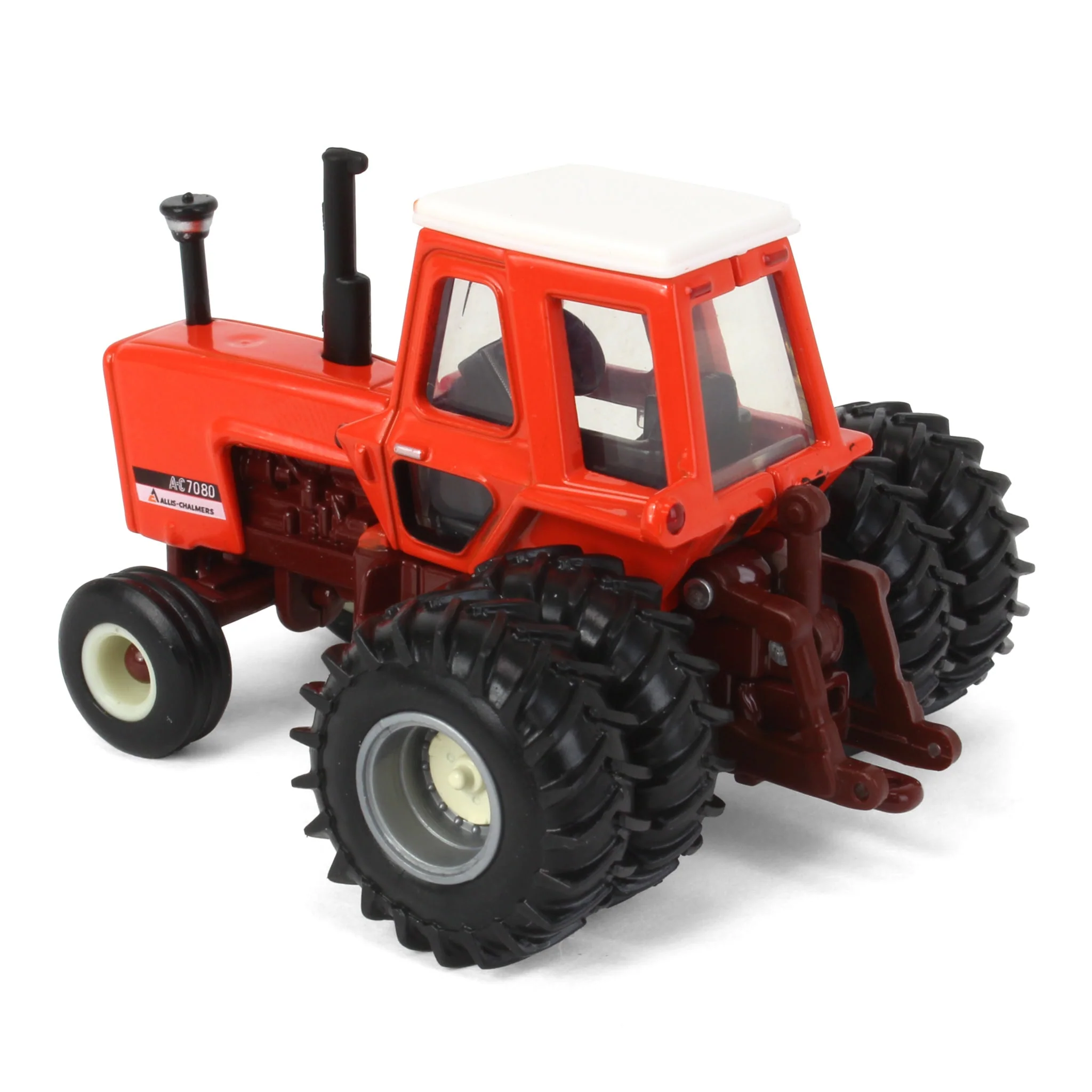 1/64 Allis Chalmers 7080 Maroon Belly Tractor with Rear Duals by ERTL - Image 4