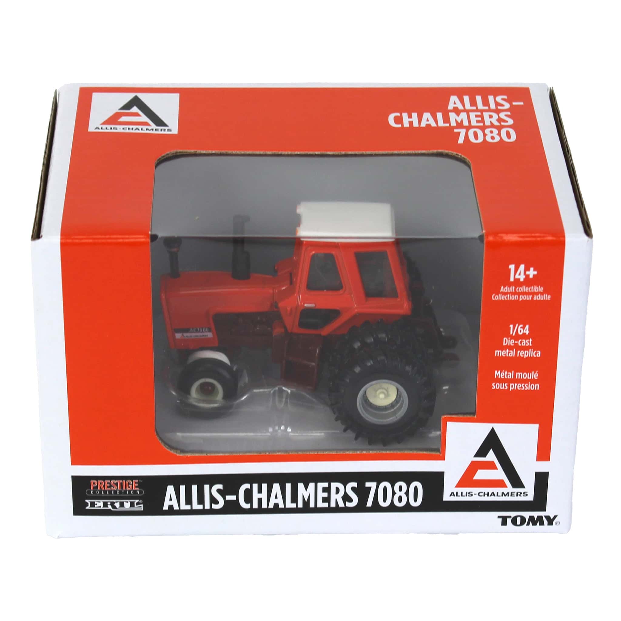 1/64 Allis Chalmers 7080 Maroon Belly Tractor with Rear Duals by ERTL - Image 5