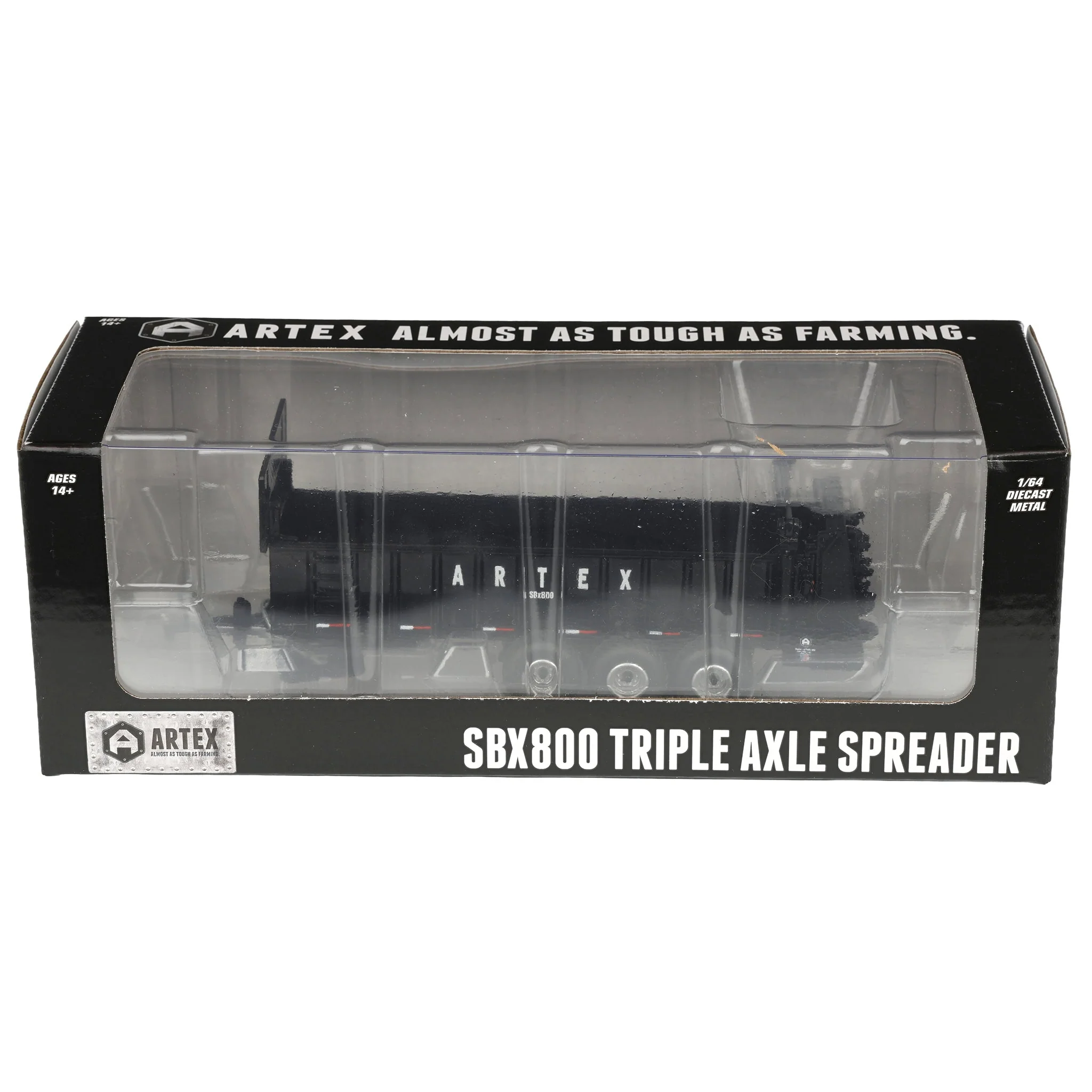 1/64 Black Artex SBX800 Manure Spreader with Triple Axle by SpecCast - Image 7