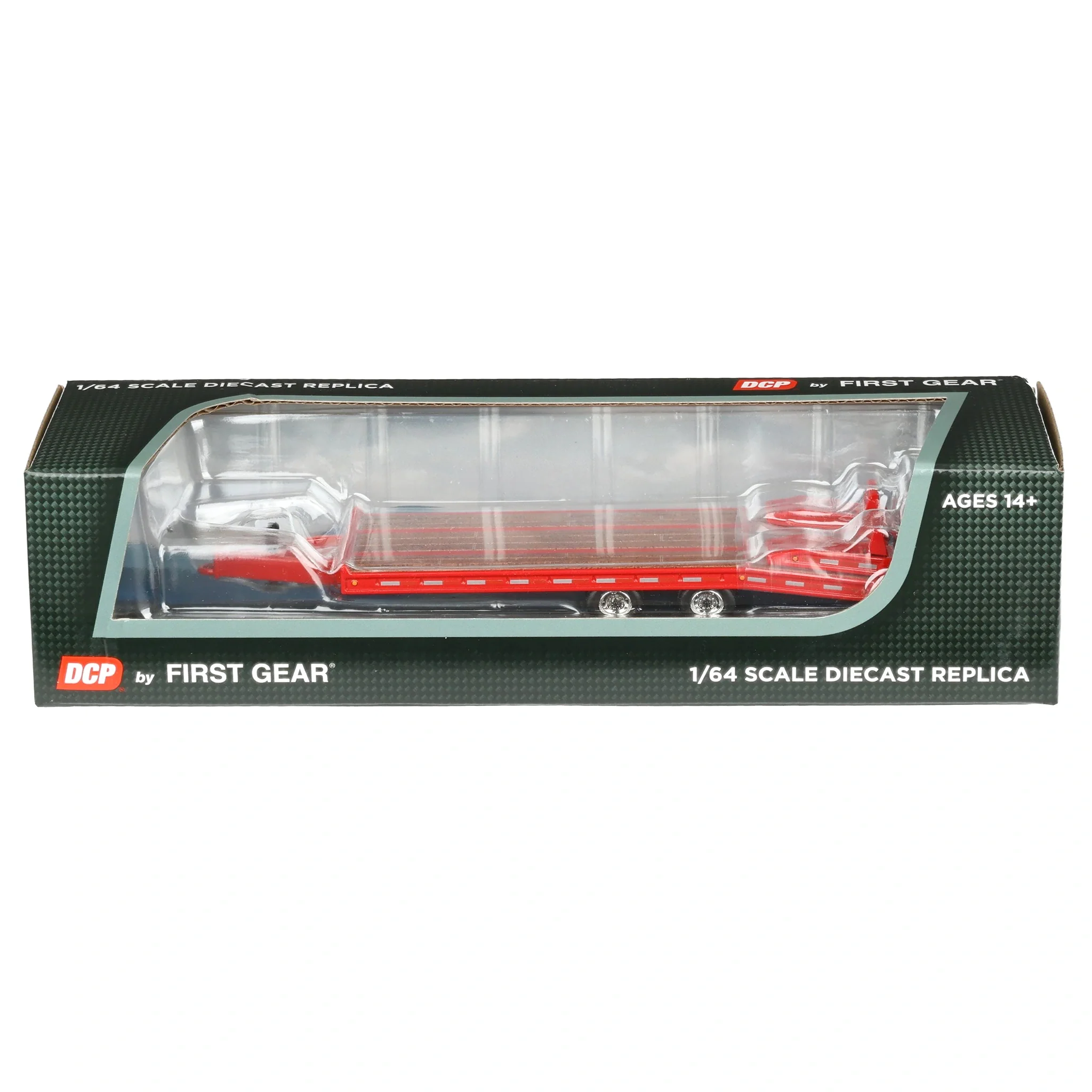 1/64 Beavertail Equipment Trailer (Red with Chrome Rims), DCP by First Gear - Image 6