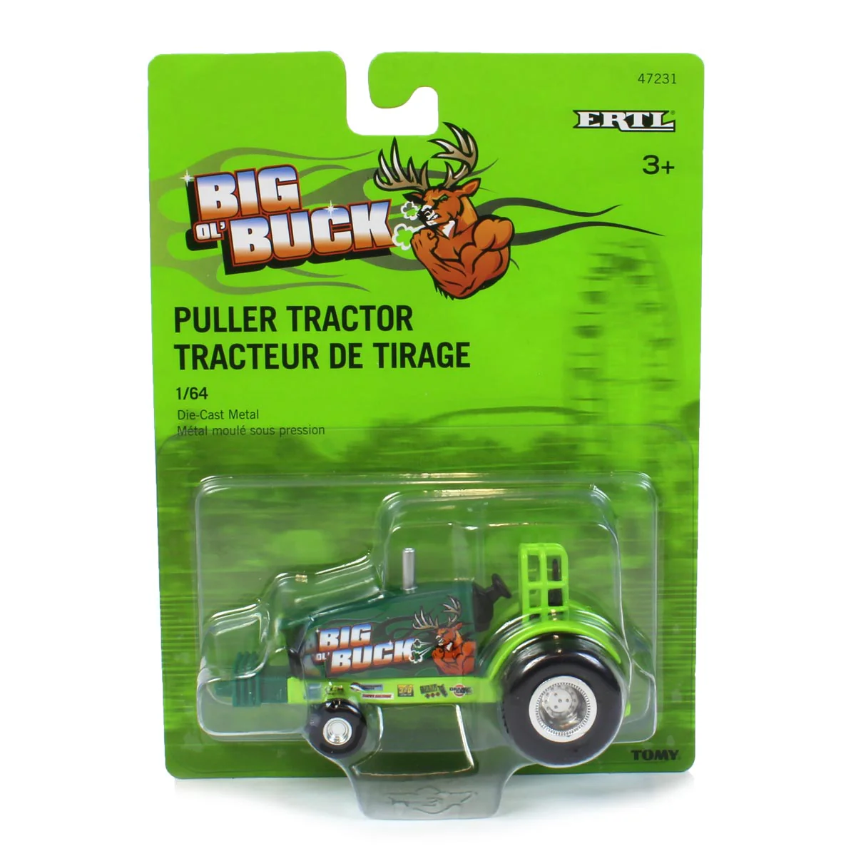 1/64 Big Ol Buck Green Pulling Tractor by ERTL - Image 5