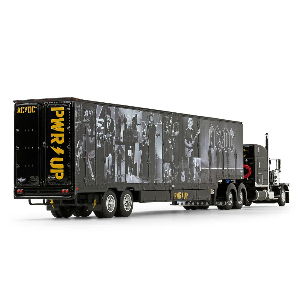 1/64 Black AC/DC Power Up Peterbilt Semi with Trailer, DCP by First Gear - Image 3