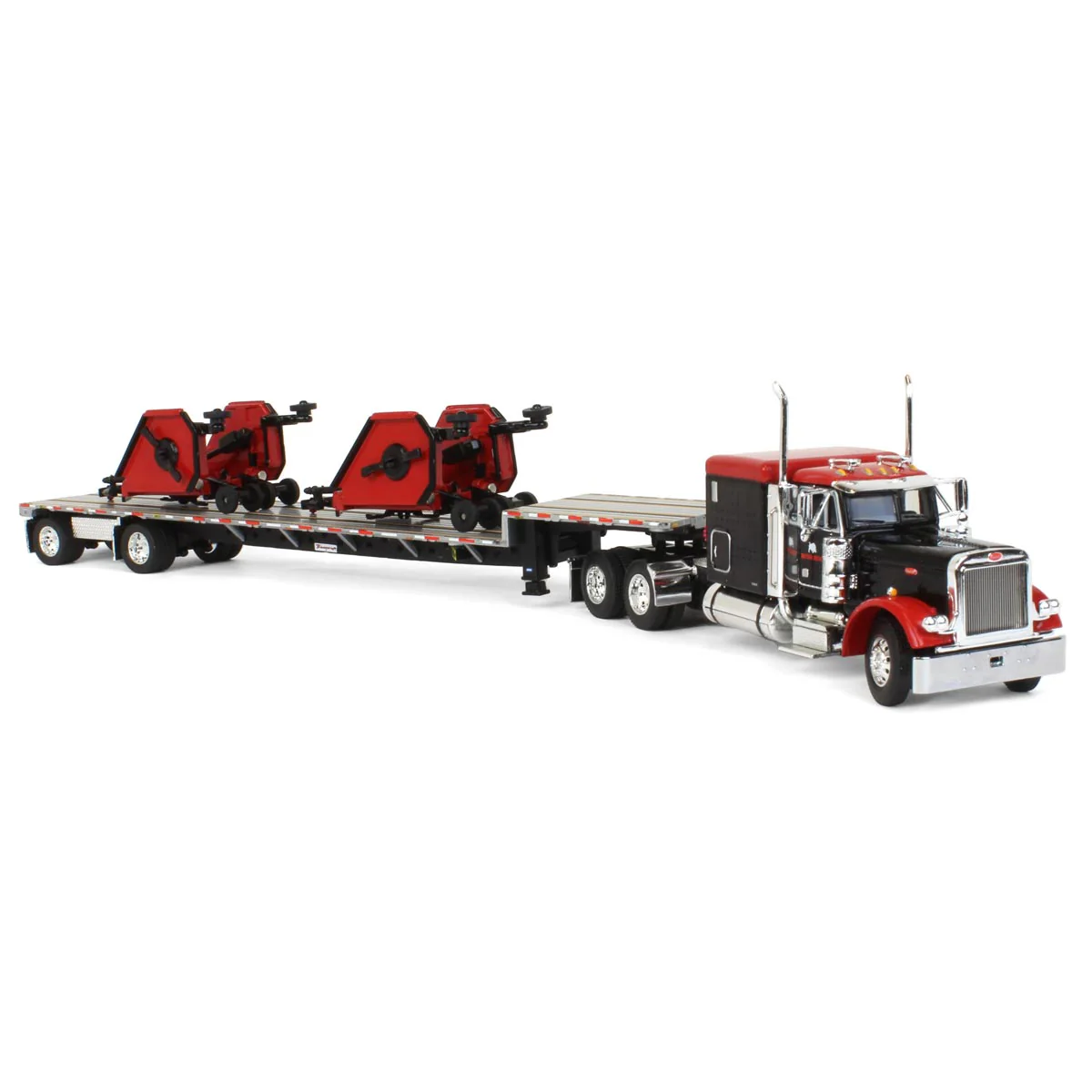 1/64 Bush Hog Peterbilt 379 Semi Truck with Transcraft Deck Trailer & 2 Bush Hog Wing Mowers, Outback Toys Exclusive, DCP by First Gear - Image 2