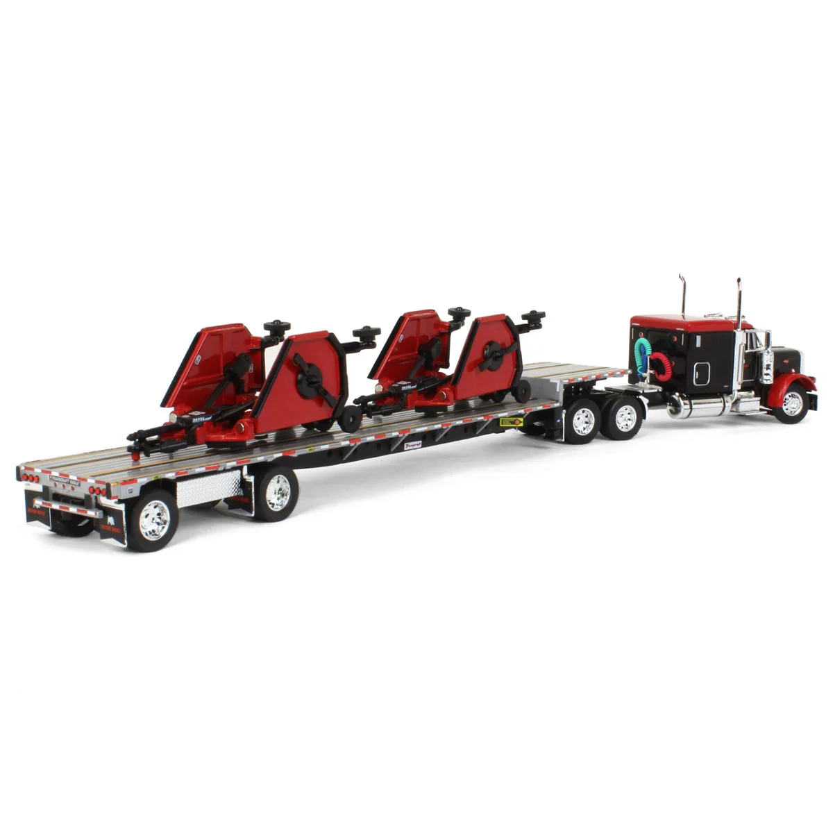 1/64 Bush Hog Peterbilt 379 Semi Truck with Transcraft Deck Trailer & 2 Bush Hog Wing Mowers, Outback Toys Exclusive, DCP by First Gear - Image 3