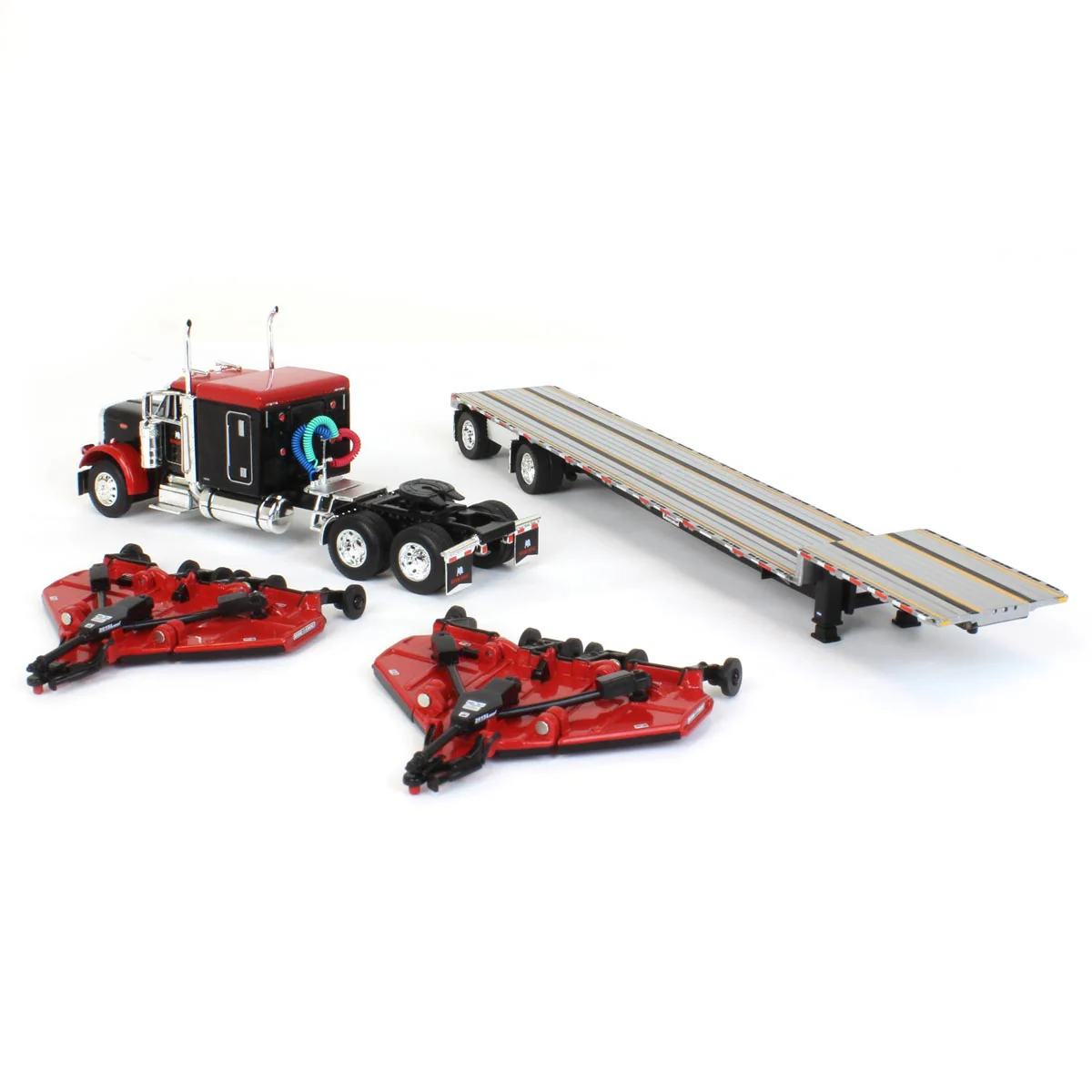 1/64 Bush Hog Peterbilt 379 Semi Truck with Transcraft Deck Trailer & 2 Bush Hog Wing Mowers, Outback Toys Exclusive, DCP by First Gear - Image 5