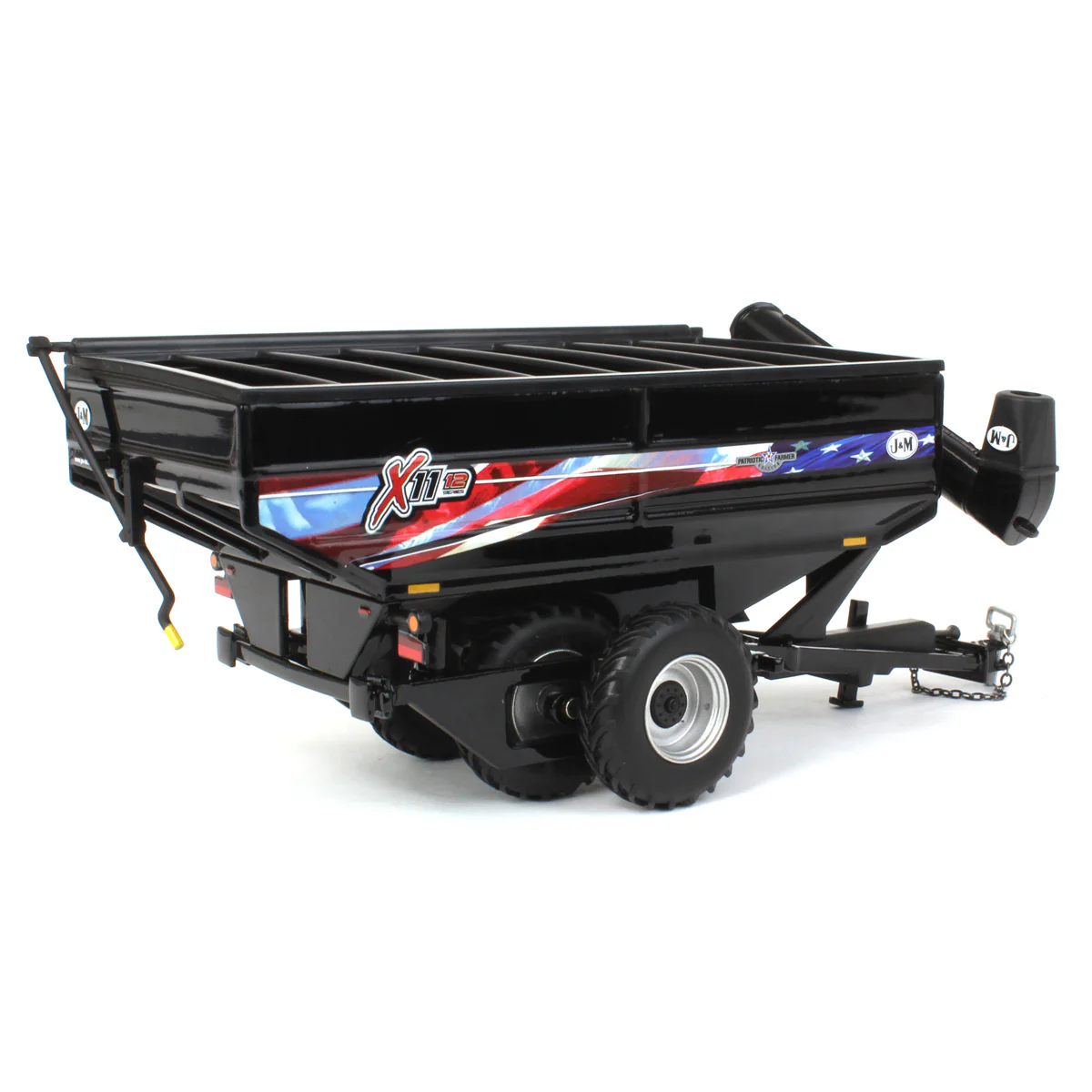 1/64 Black J&M 1112 X-Tended Reach Grain Cart with Duals & American Flag Decoration by SpecCast - Image 3