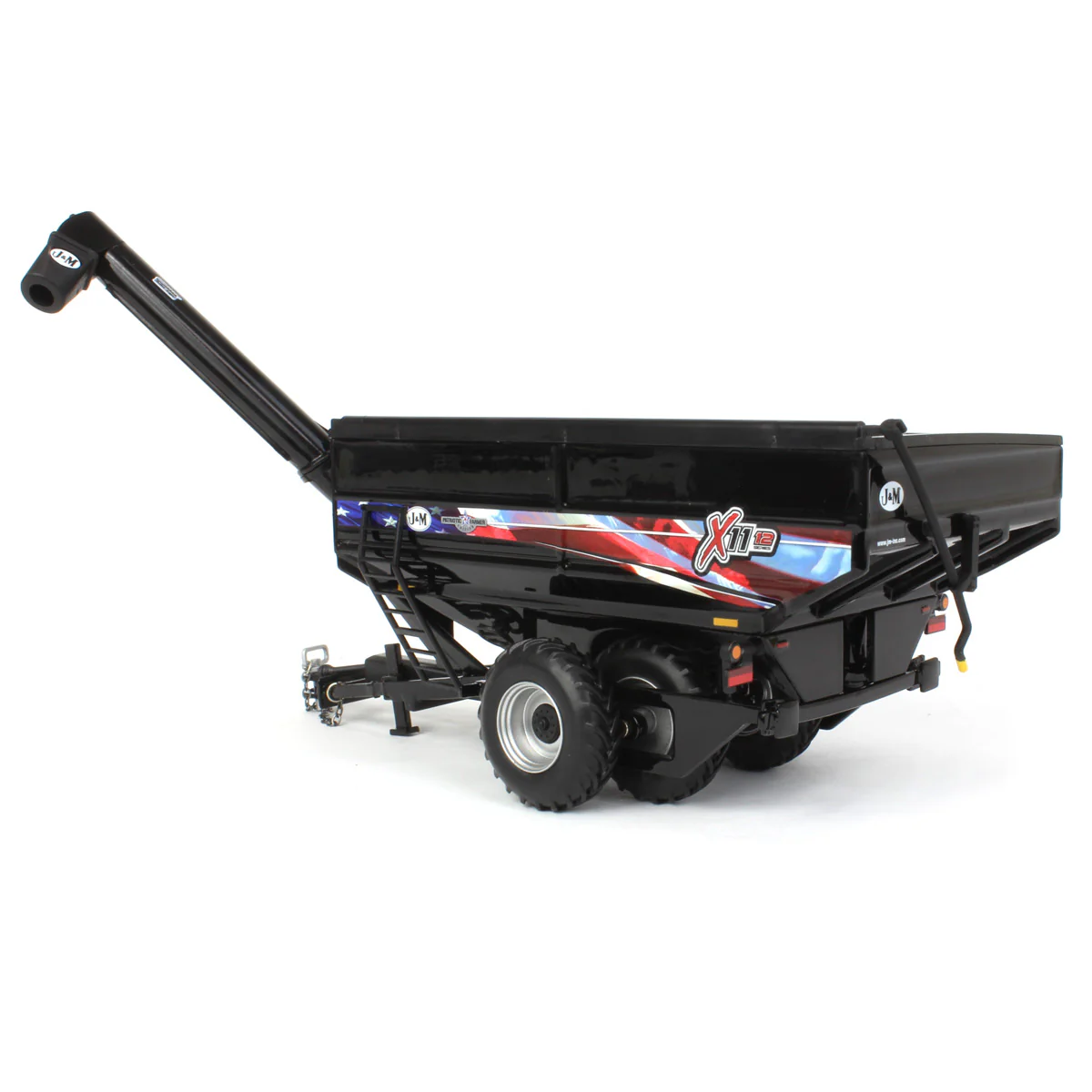 1/64 Black J&M 1112 X-Tended Reach Grain Cart with Duals & American Flag Decoration by SpecCast - Image 4