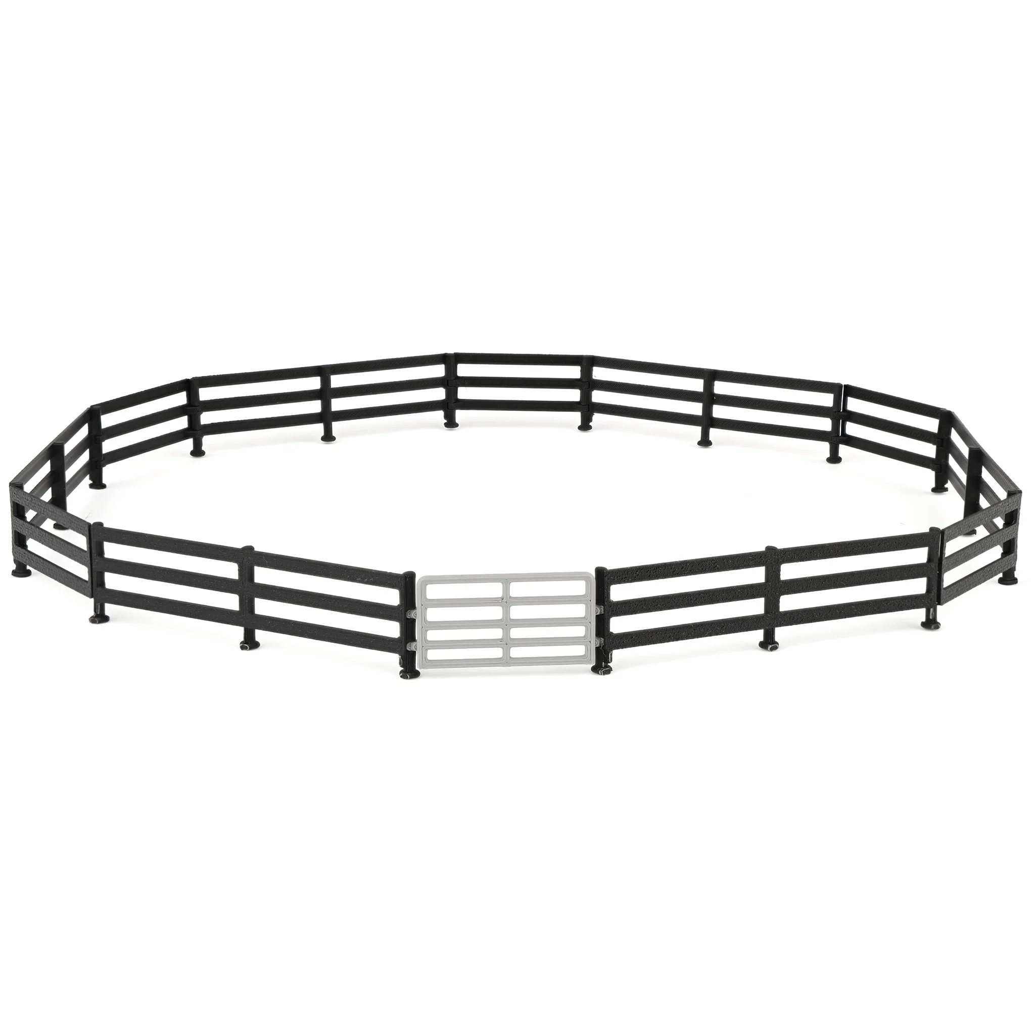 1/64 Black-Painted Look Fencing 6-Pack with Gate by REVD Toys, 3D Printed - Image 5