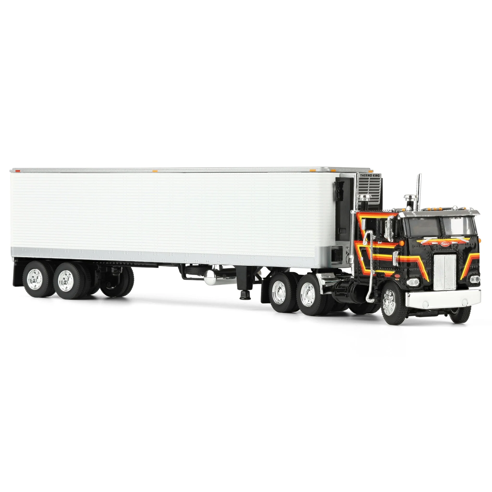 1/64 Black Peterbilt 352 COE 86in Sleeper with White 40ft Vintage Reefer Trailer, DCP by First Gear - Image 2