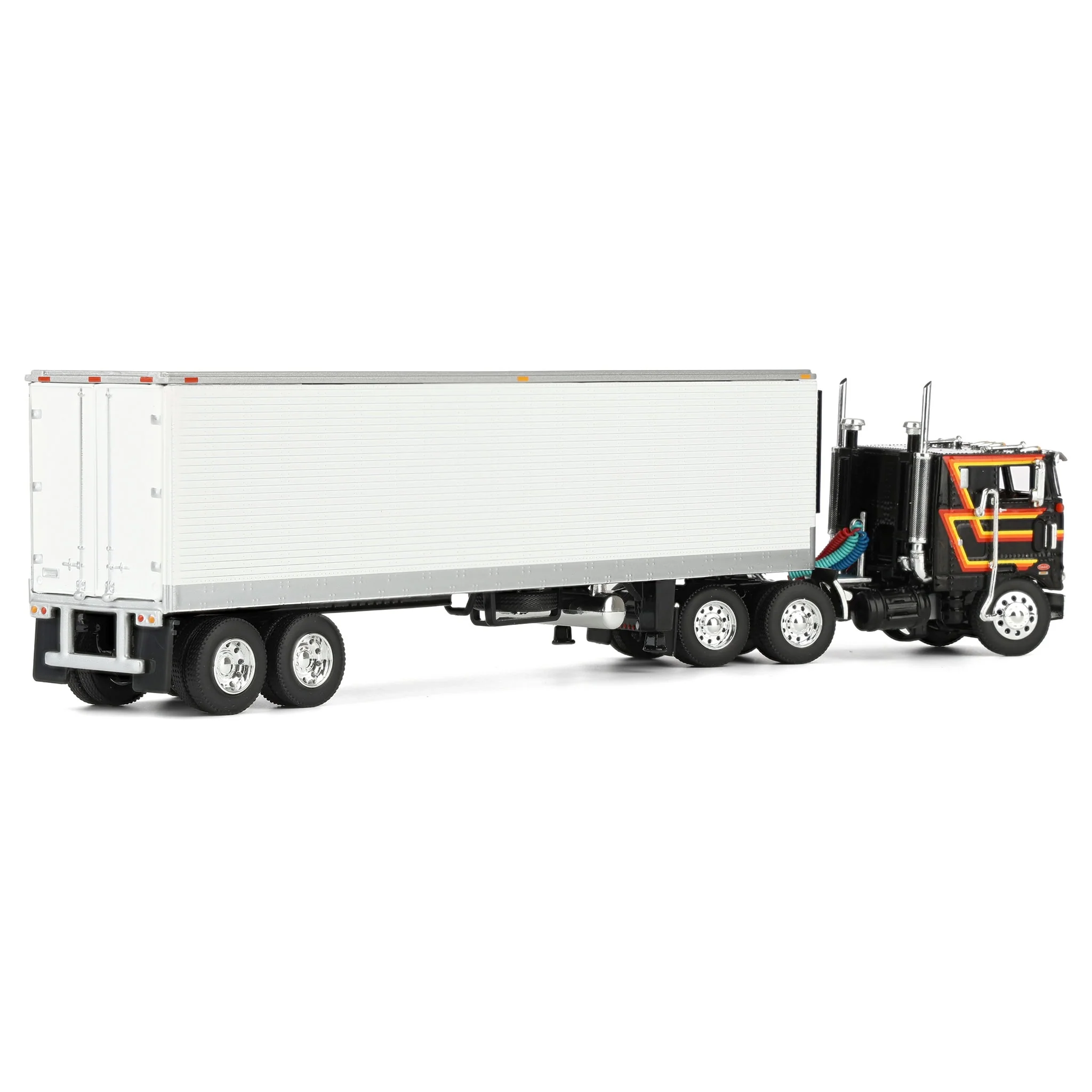 1/64 Black Peterbilt 352 COE 86in Sleeper with White 40ft Vintage Reefer Trailer, DCP by First Gear - Image 3