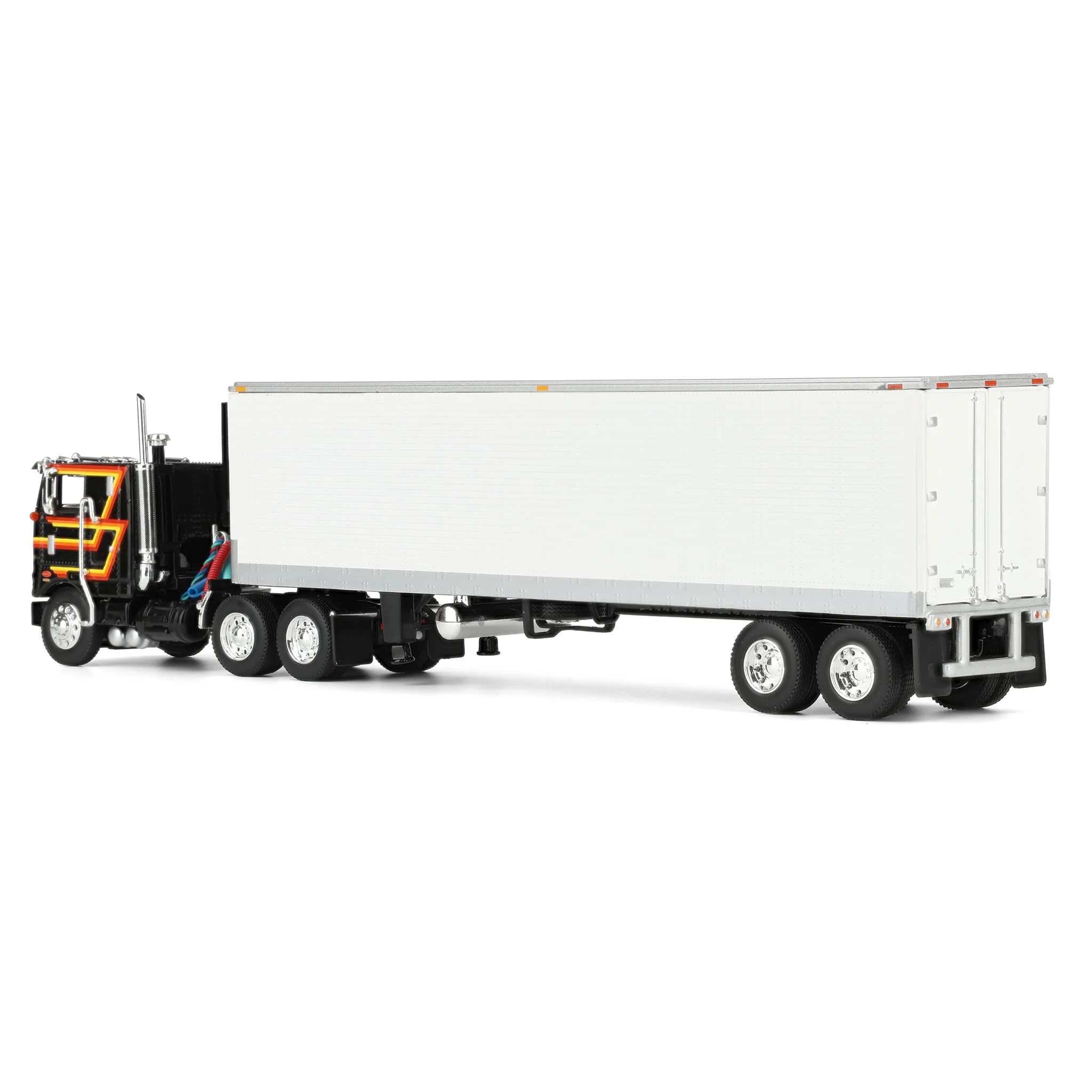 1/64 Black Peterbilt 352 COE 86in Sleeper with White 40ft Vintage Reefer Trailer, DCP by First Gear - Image 4