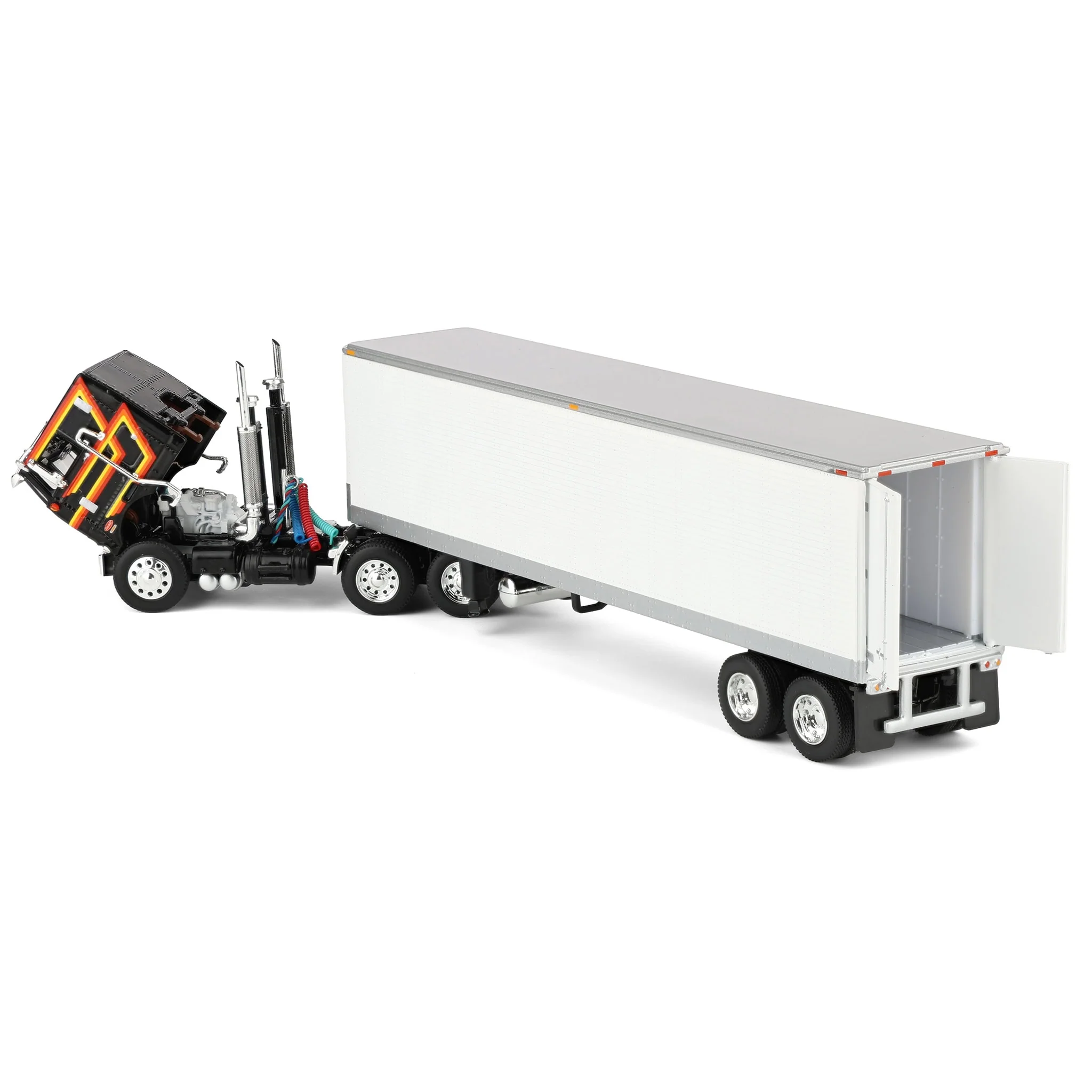 1/64 Black Peterbilt 352 COE 86in Sleeper with White 40ft Vintage Reefer Trailer, DCP by First Gear - Image 5