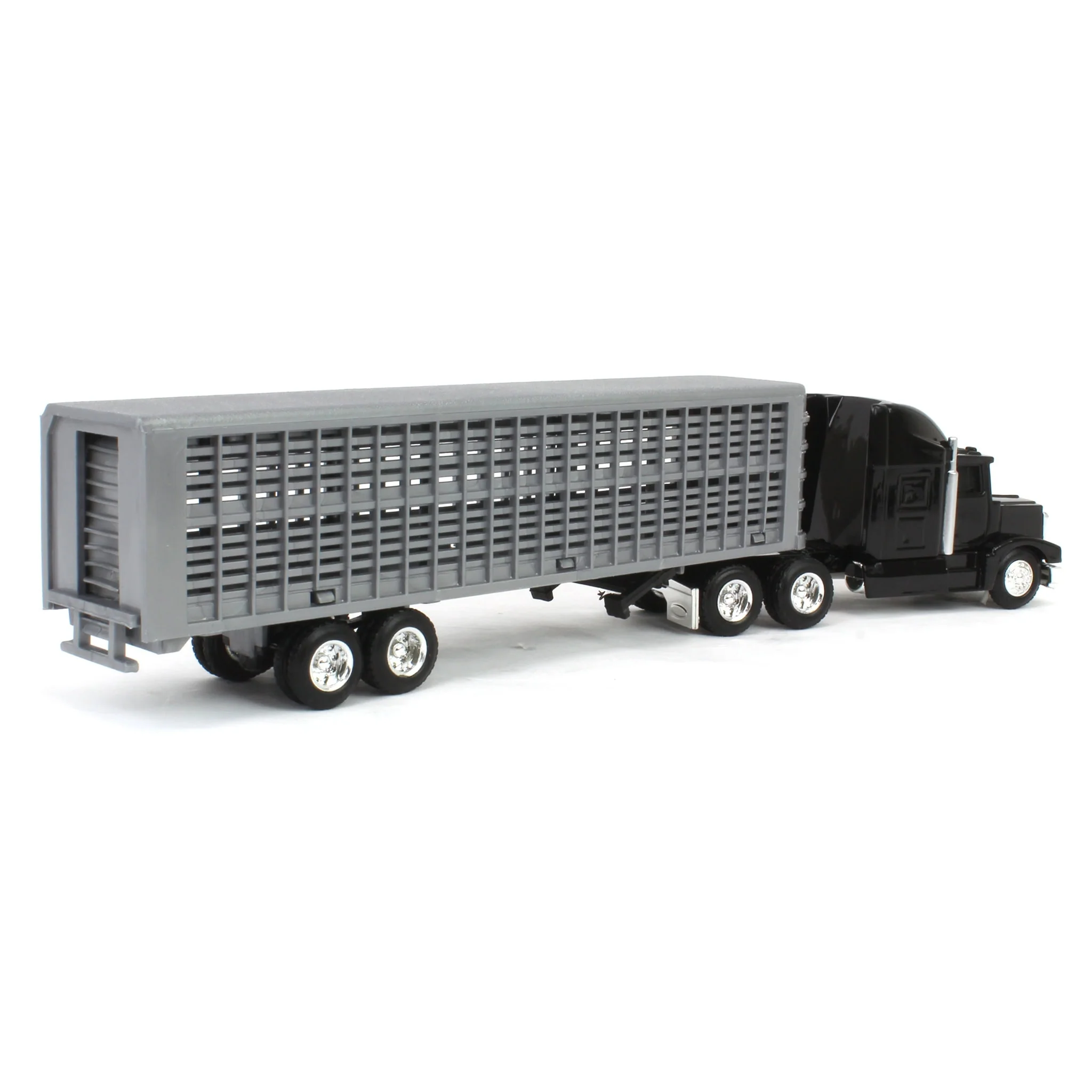 1/64 Black Semi Truck with Cattle Trailer & Cattle by ERTL - Image 3