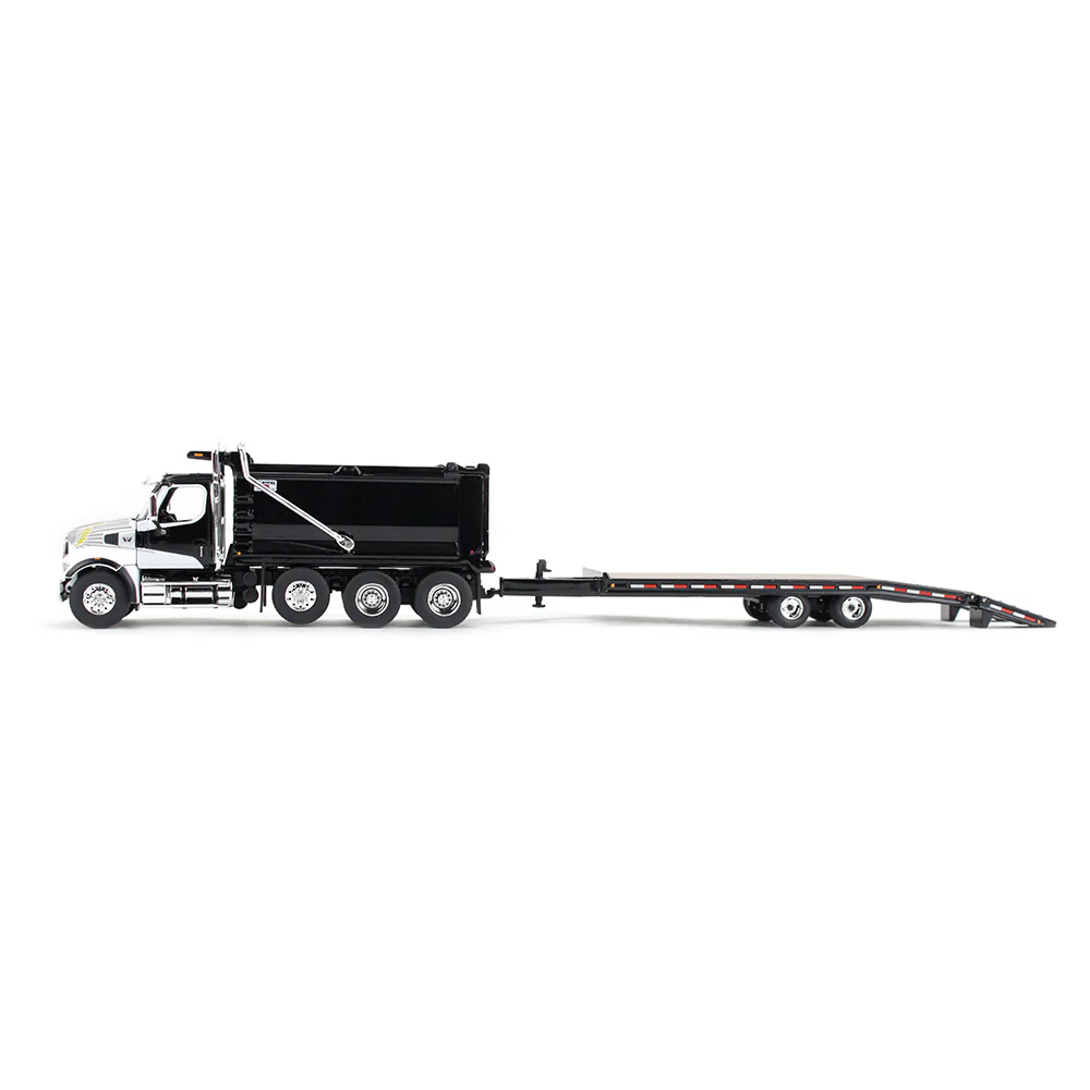 1/64 Black Western Star 49X with Ox Bodies Dump & Beaver Tail Trailer, DCP by First Gear - Image 2