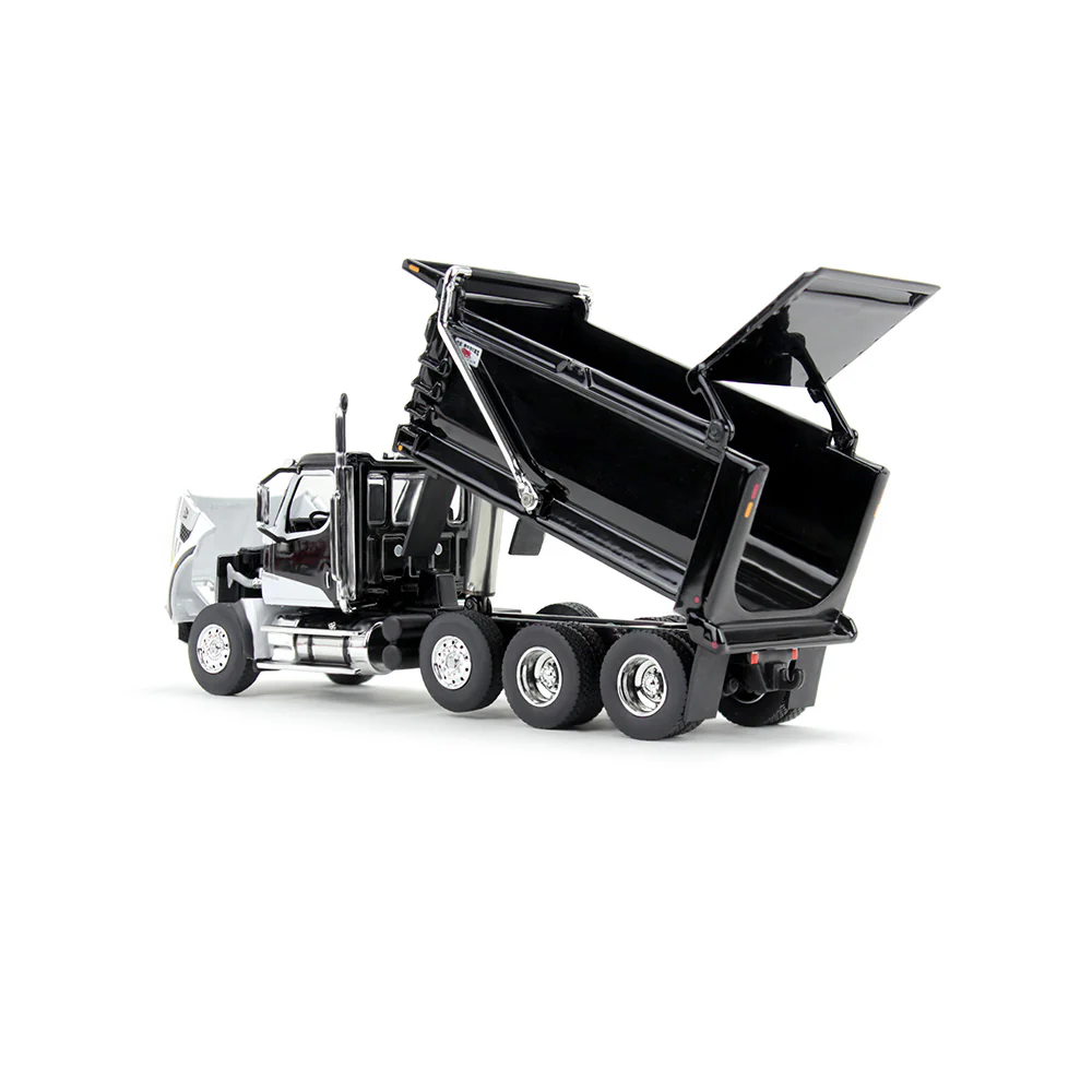 1/64 Black Western Star 49X with Ox Bodies Dump & Beaver Tail Trailer, DCP by First Gear - Image 3