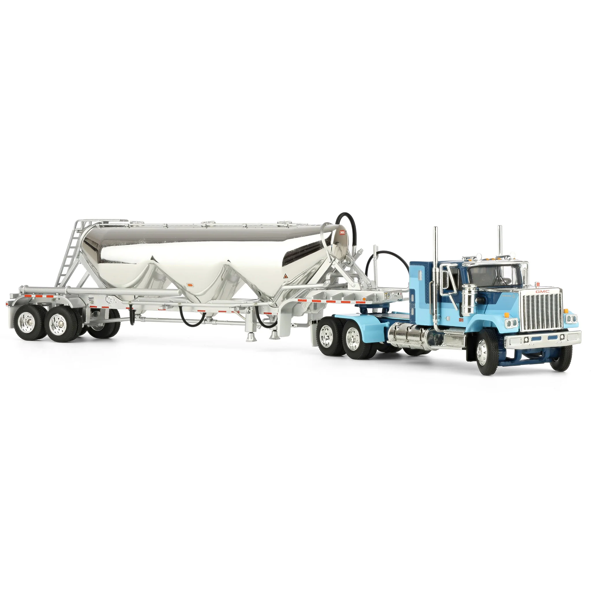 1/64 Blue GMC General with 34in Flattop Sleeper & Heil Pneumatic Tank Trailer, DCP by First Gear - Image 2