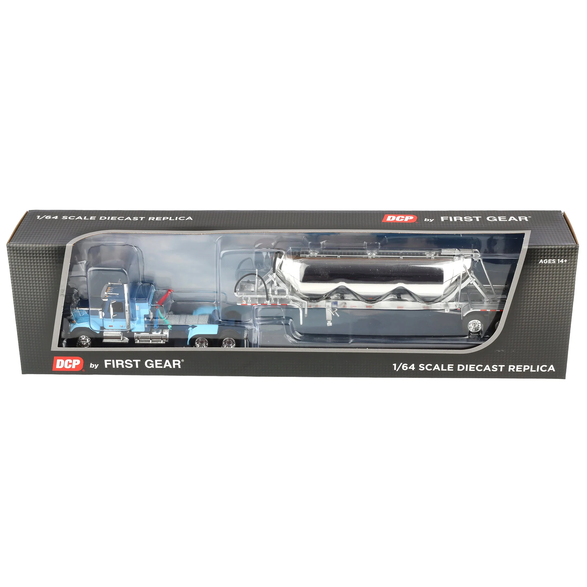 1/64 Blue GMC General with 34in Flattop Sleeper & Heil Pneumatic Tank Trailer, DCP by First Gear - Image 7