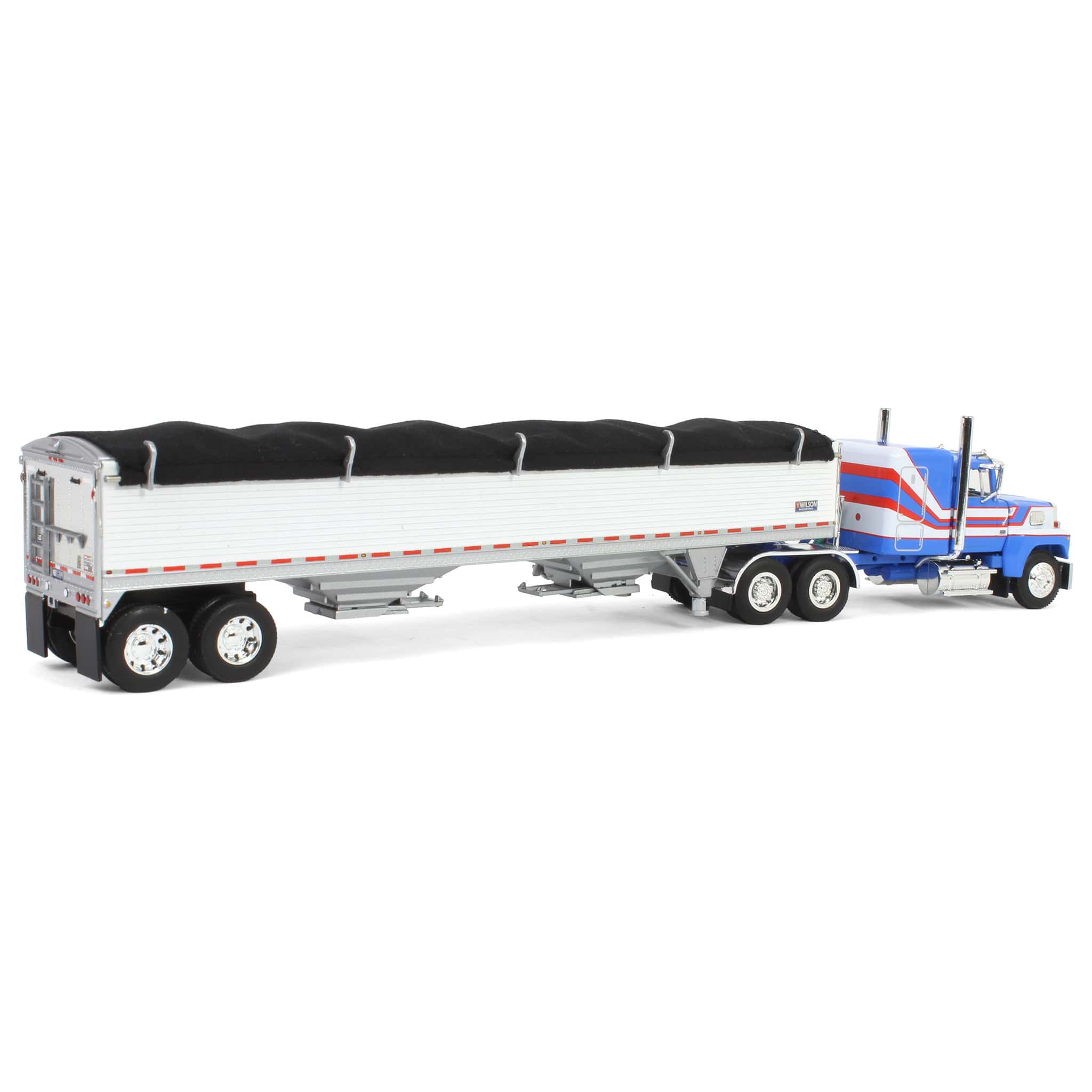 1/64 Blue & White Ford LTL 9000 with Wilson Grain Trailer, DCP by First Gear - Image 3