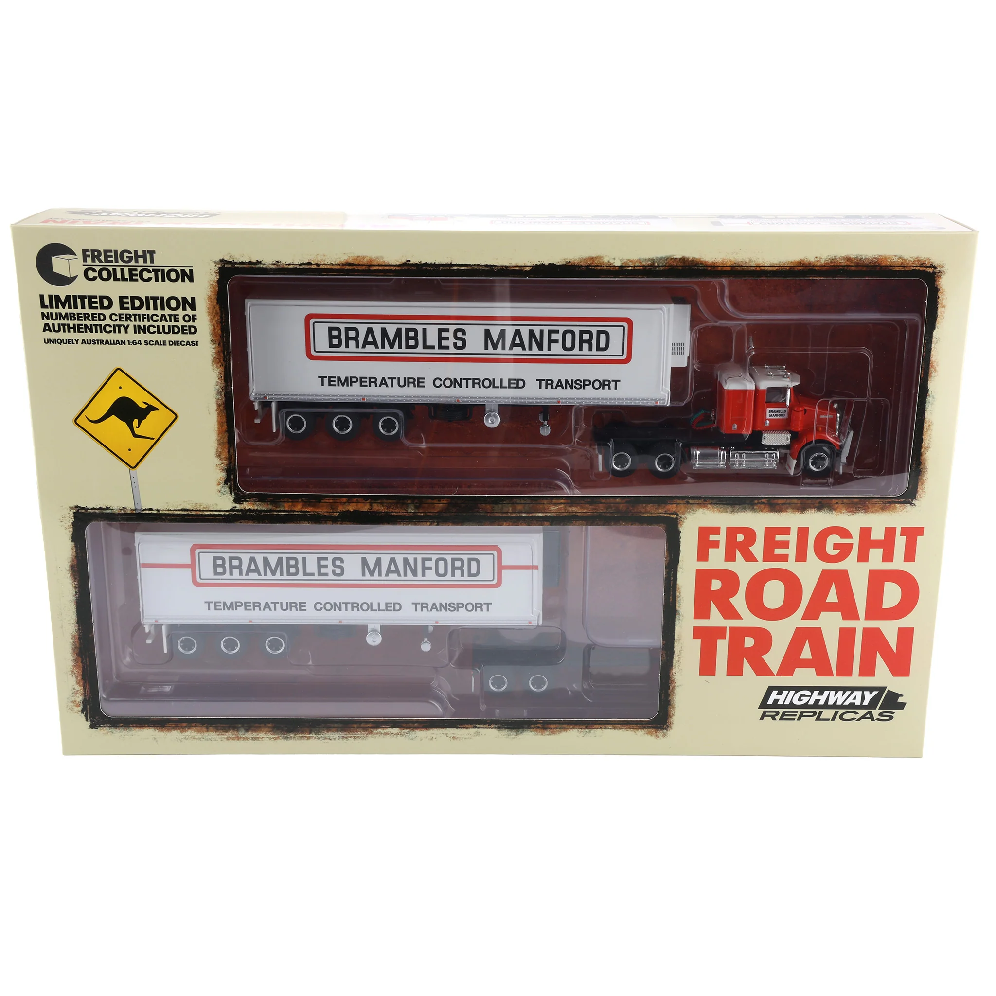 1/64 Brambles Manford Road Train with Kenworth Truck, Dolly & 2 Trailers by Highway Replicas - Image 2