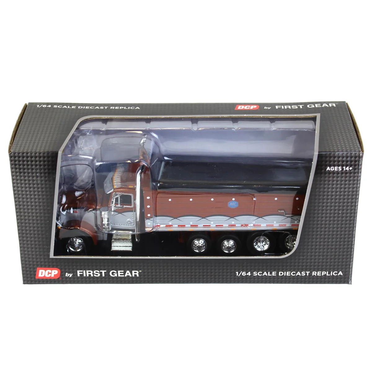 1/64 Brown/Silver Peterbilt 379 Semi Truck with Quad-Axle MAC Dump Body, DCP by First Gear - Image 5