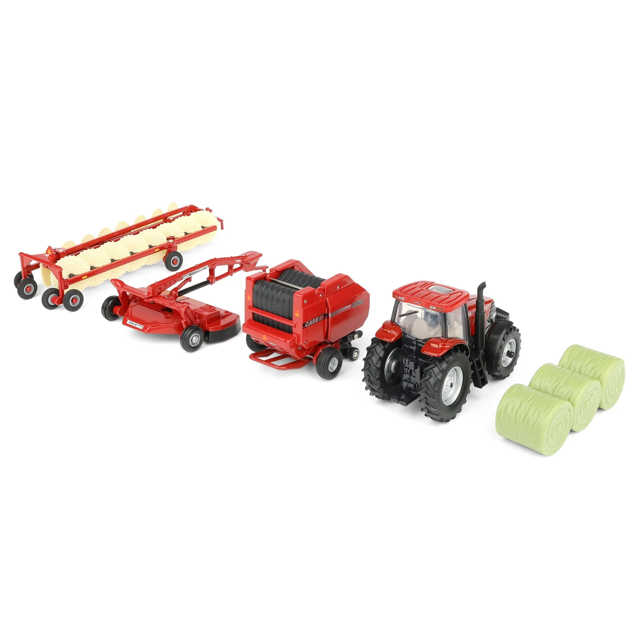 1/64 Case IH Haying Set with Tractor, Baler, Mower & Hay Rake by ERTL - Image 2