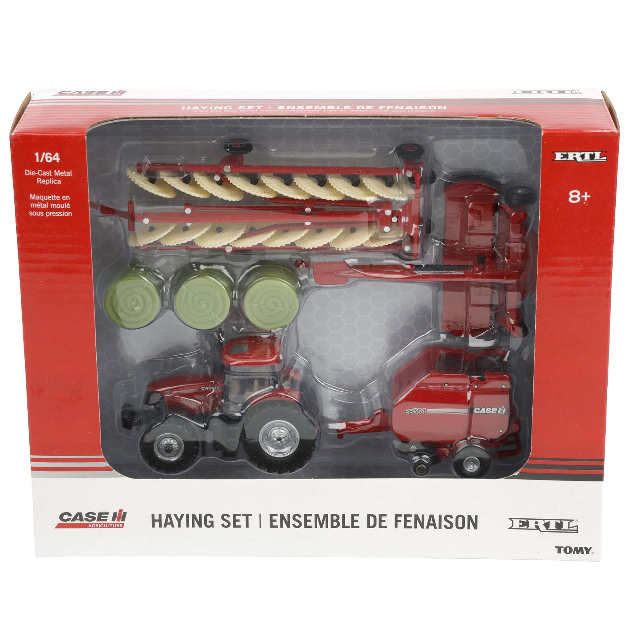 1/64 Case IH Haying Set with Tractor, Baler, Mower & Hay Rake by ERTL - Image 9