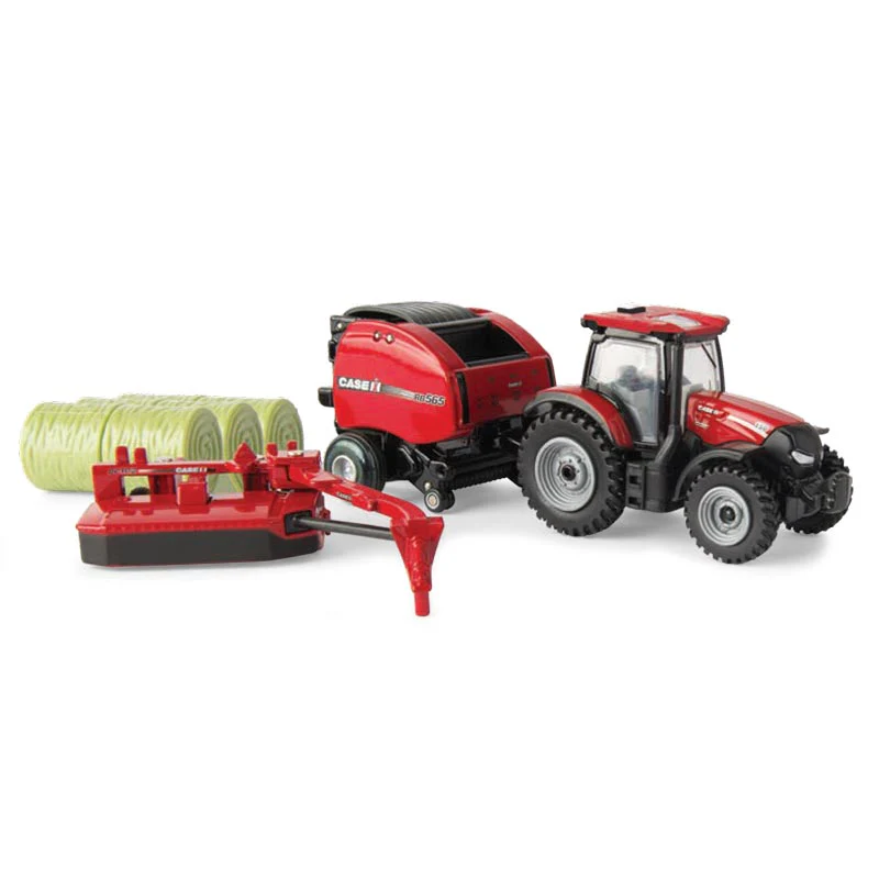 1/64 Case IH 4 Piece Haying Set with Maxxum 145, Baler, Mower Conditioner & Bales