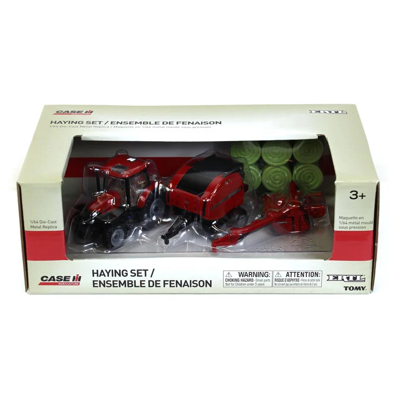 1/64 Case IH 4 Piece Haying Set with Maxxum 145, Baler, Mower Conditioner & Bales - Image 3