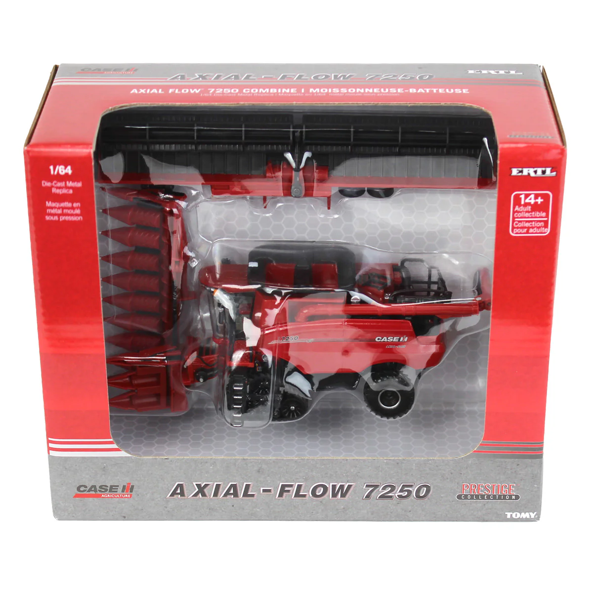 1/64 Case IH 7250 Tracked Combine with Corn & Grain Heads, ERTL Prestige Collection - Image 8