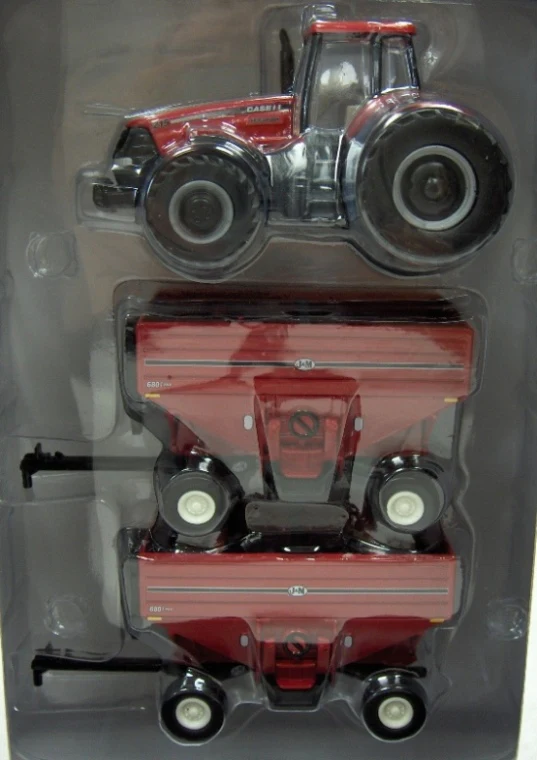 1/64 Case IH Magnum 215 Tractor with 2 J&M Gravity Wagons by ERTL - Image 2