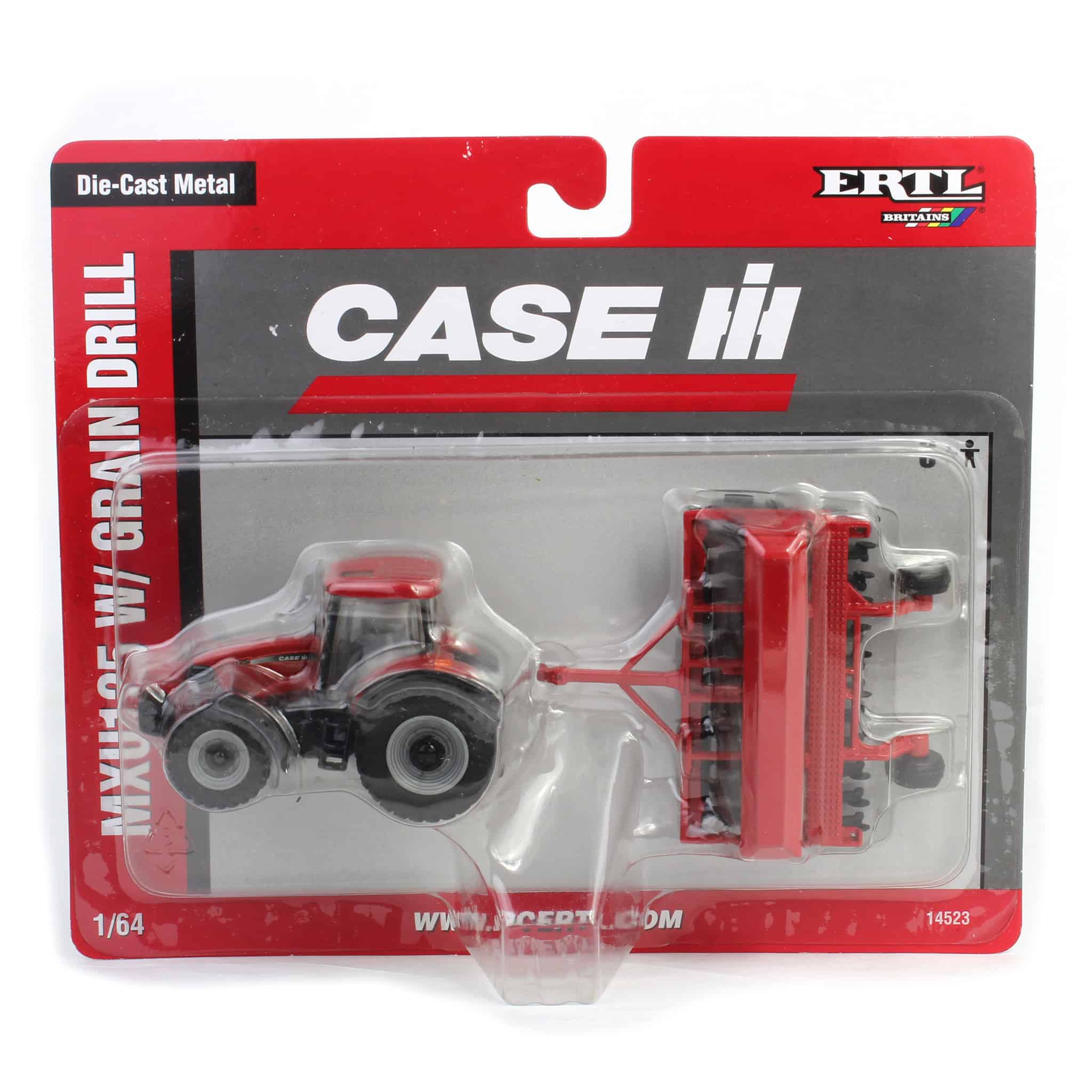1/64 Case IH MXU125 Tractor with Grain Drill by ERTL - Image 2