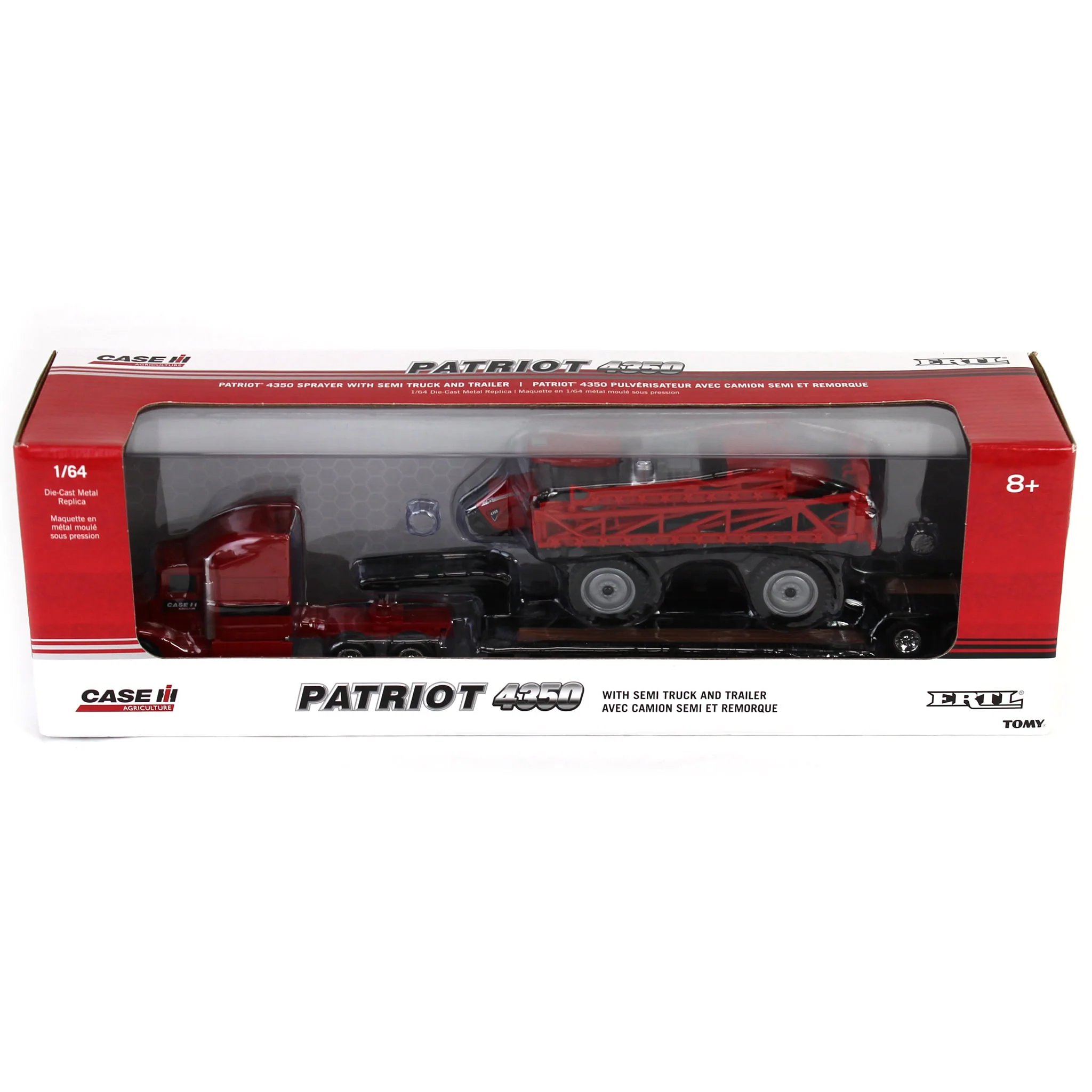 1/64 Case IH Patriot 4350 Sprayer & Semi Truck with Lowboy Trailer by ERTL - Image 5