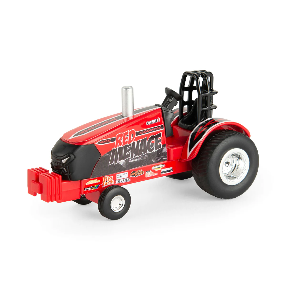 1/64 Case IH "Red Menace" Pulling Tractor with Pickup Truck & Trailer - Image 3