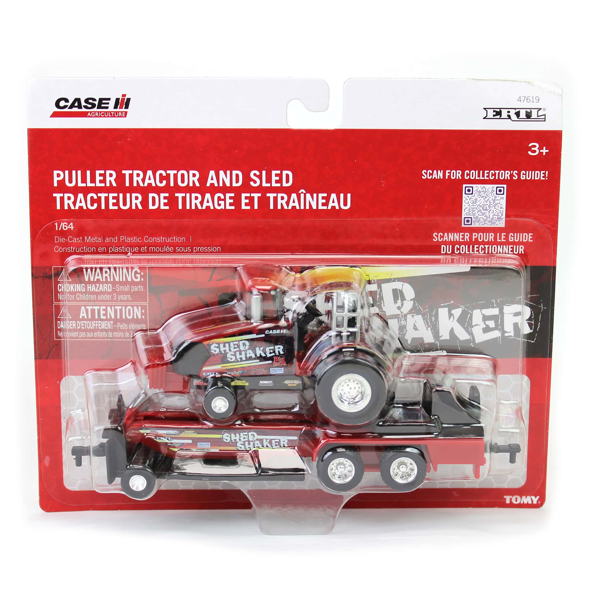 1/64 Case IH "Shed Shaker" Pulling Tractor with Sled - Image 5