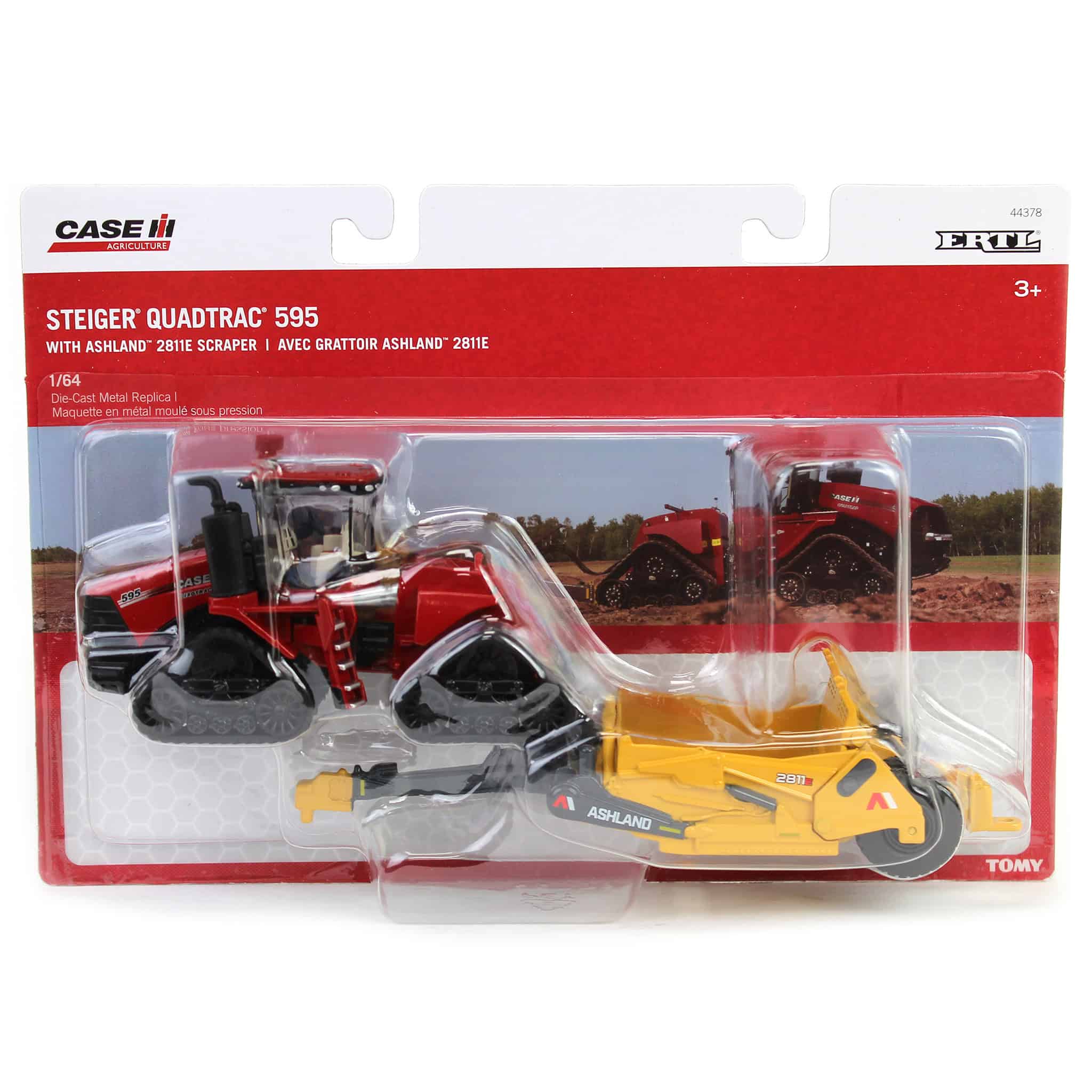 1/64 Case IH Steiger 595 Quadtrac Tractor with Ashland 2811E Scraper by ERTL - Image 5