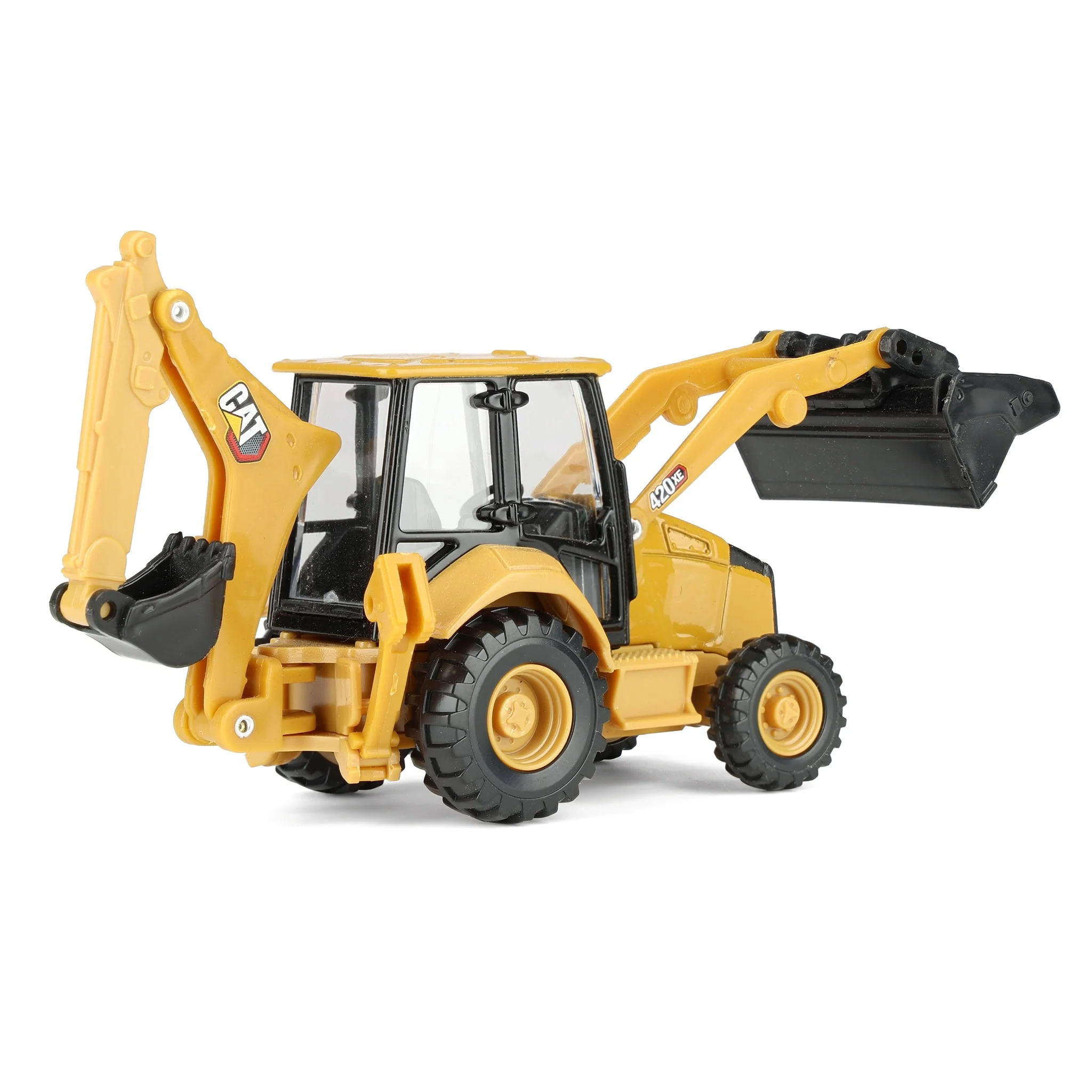 1/64 CAT 420 Backhoe Loader with Interchangeable Attachment by Diecast Masters - Image 3