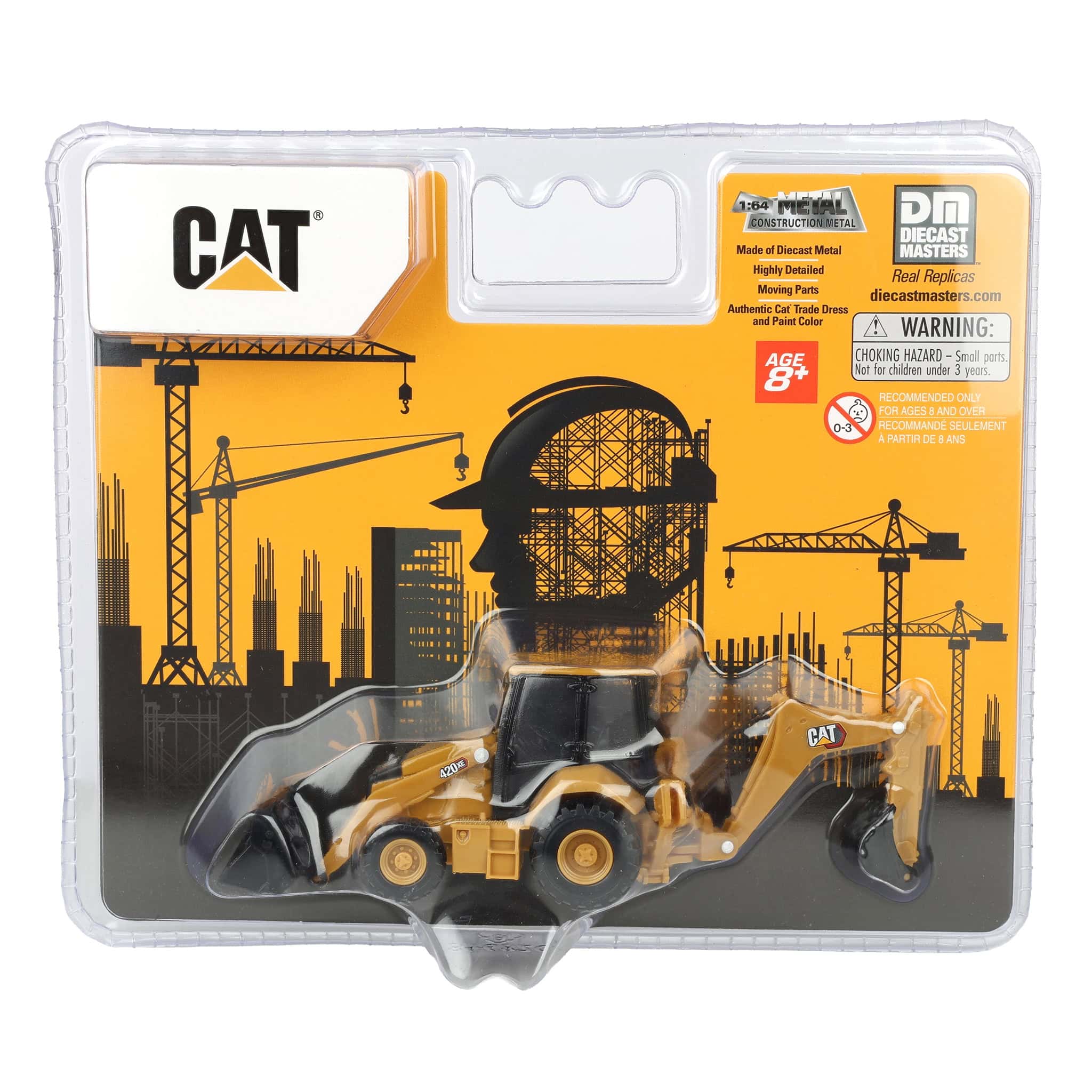 1/64 CAT 420 Backhoe Loader with Interchangeable Attachment by Diecast Masters - Image 7