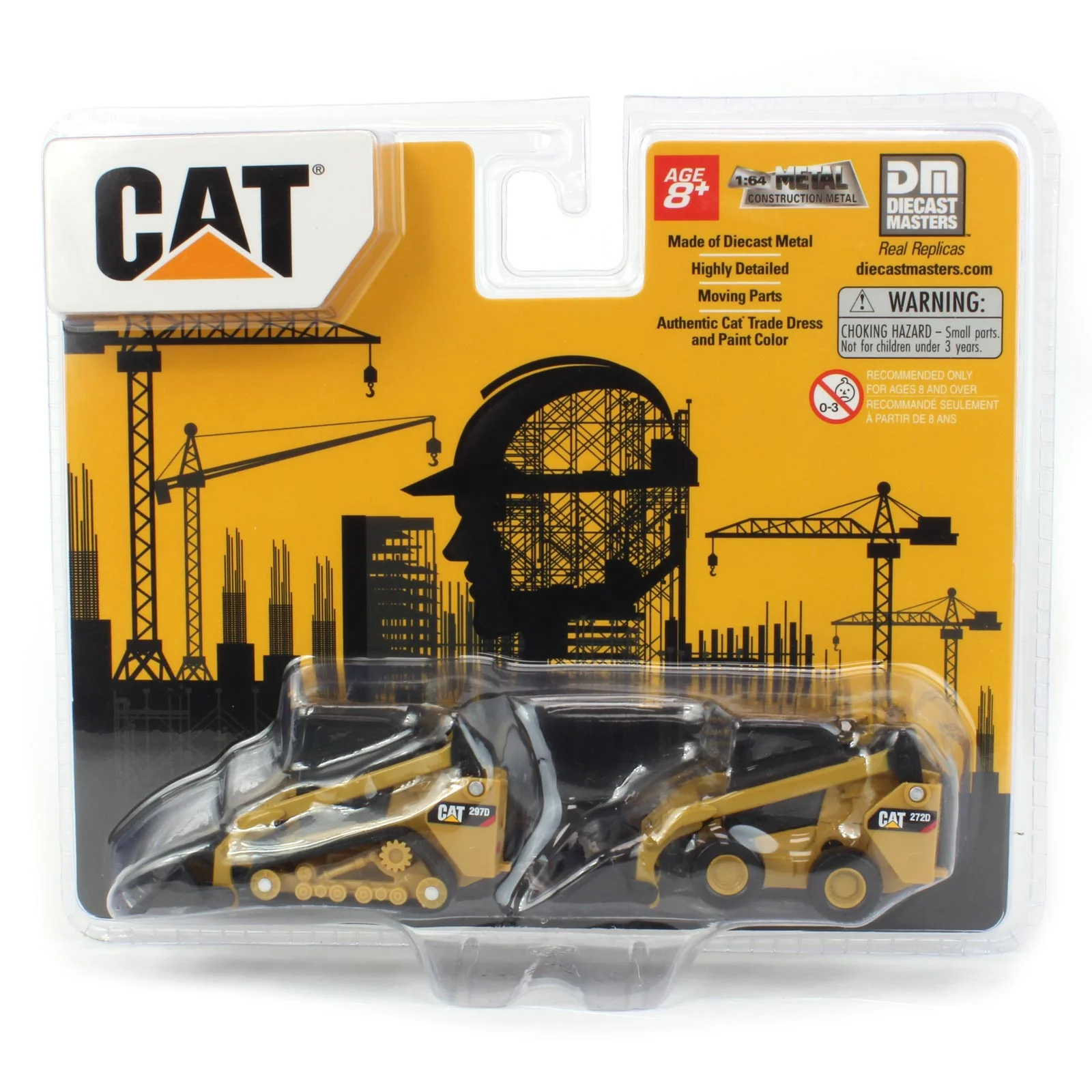 1/64 Caterpillar 272D2 Skid Steer Loader & 297D2 Compact Track Loader Set - Image 8