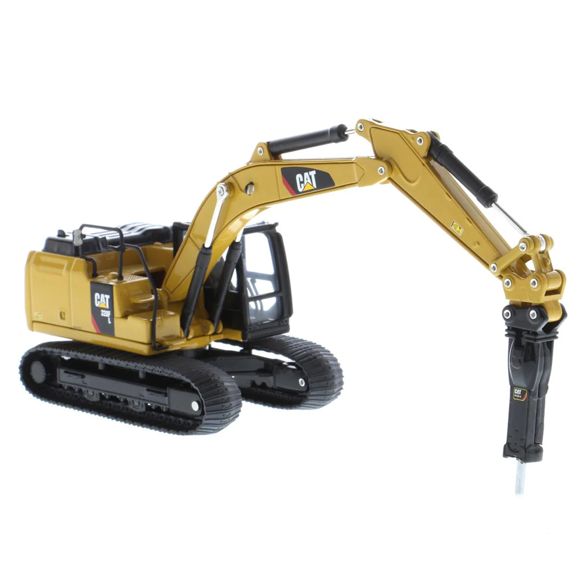 1/64 Caterpillar 320F L Hydraulic Excavator with 5 Work Tools, Diecast Masters Play & Collect - Image 4