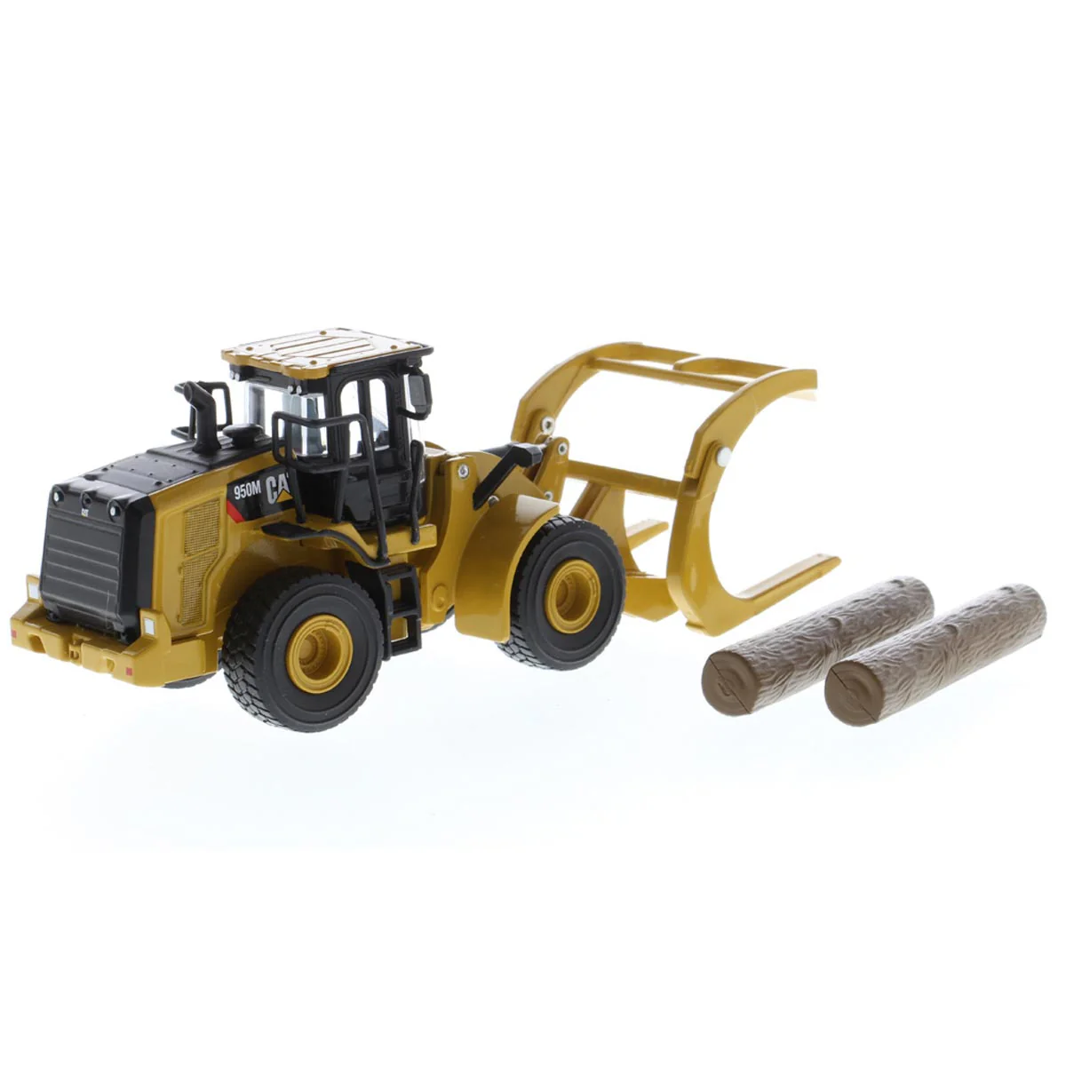 1/64 Caterpillar 950M Wheel Loader with Log Fork, Bucket & 2 Log Poles, Diecast Masters Play & Collect - Image 6