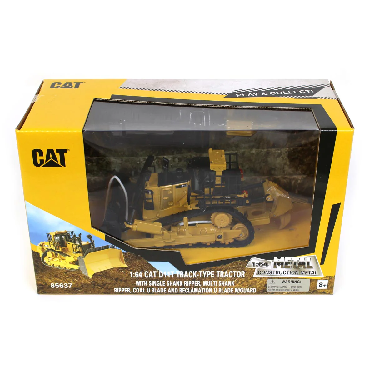 1/64 Caterpillar D11 Dozer with 2 Blades & Rear Rippers, Diecast Masters Play & Collect - Image 8